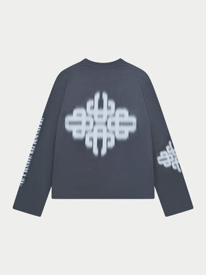 MOTION BLURRED LONG SLEEVE T-SHIRT - CHARCOAL