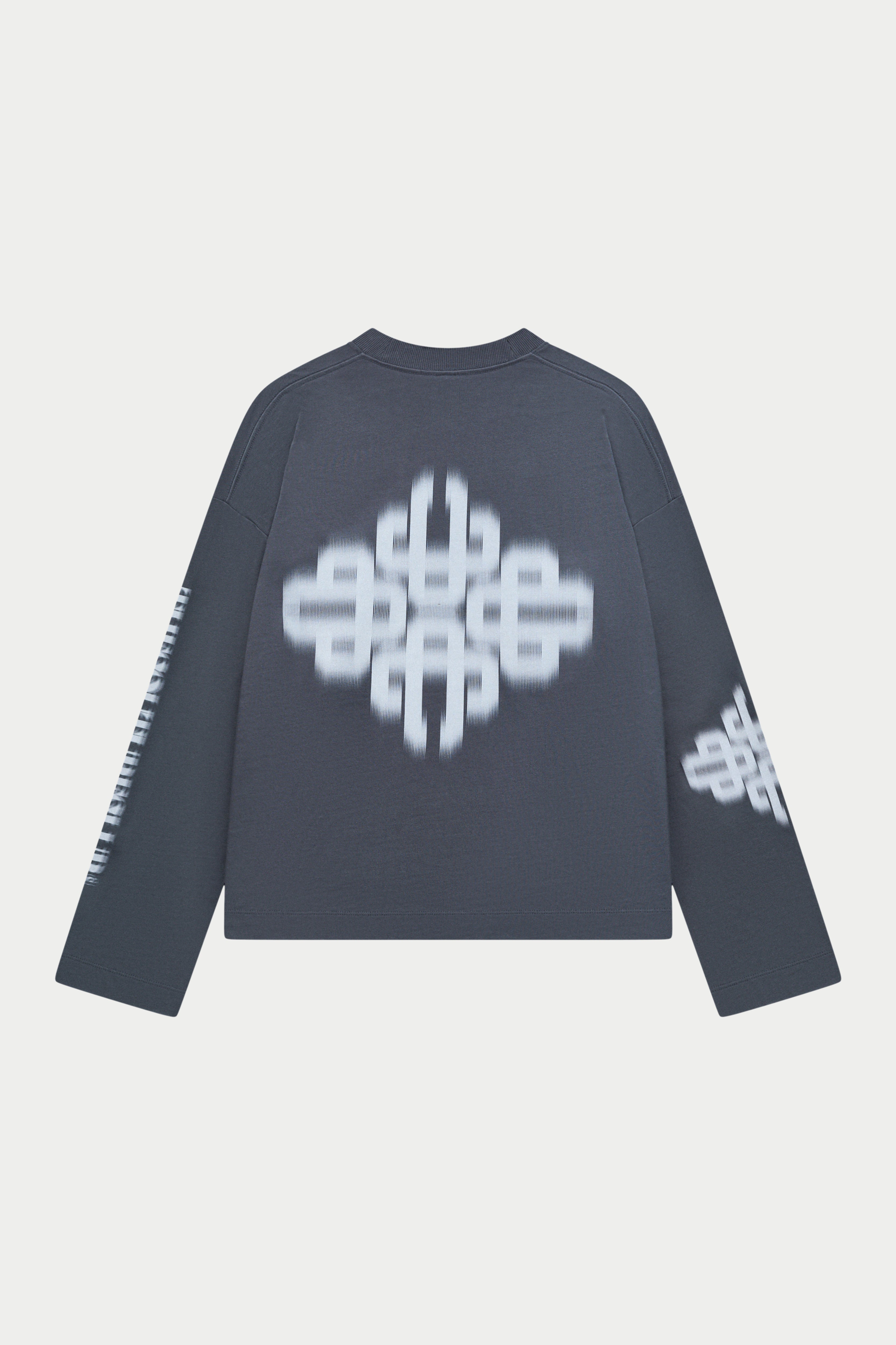 MOTION BLURRED LONG SLEEVE T-SHIRT - CHARCOAL