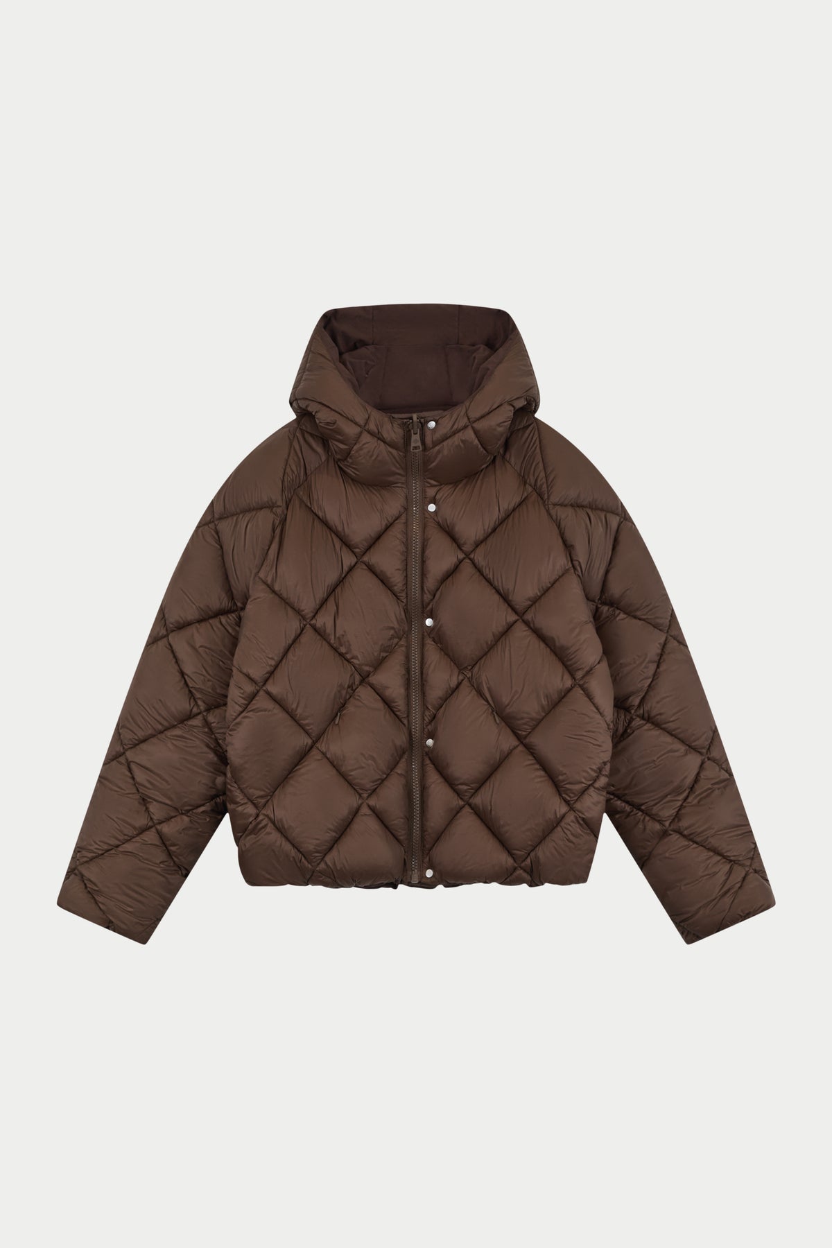 REVERSIBLE PUFFER COAT - BROWN