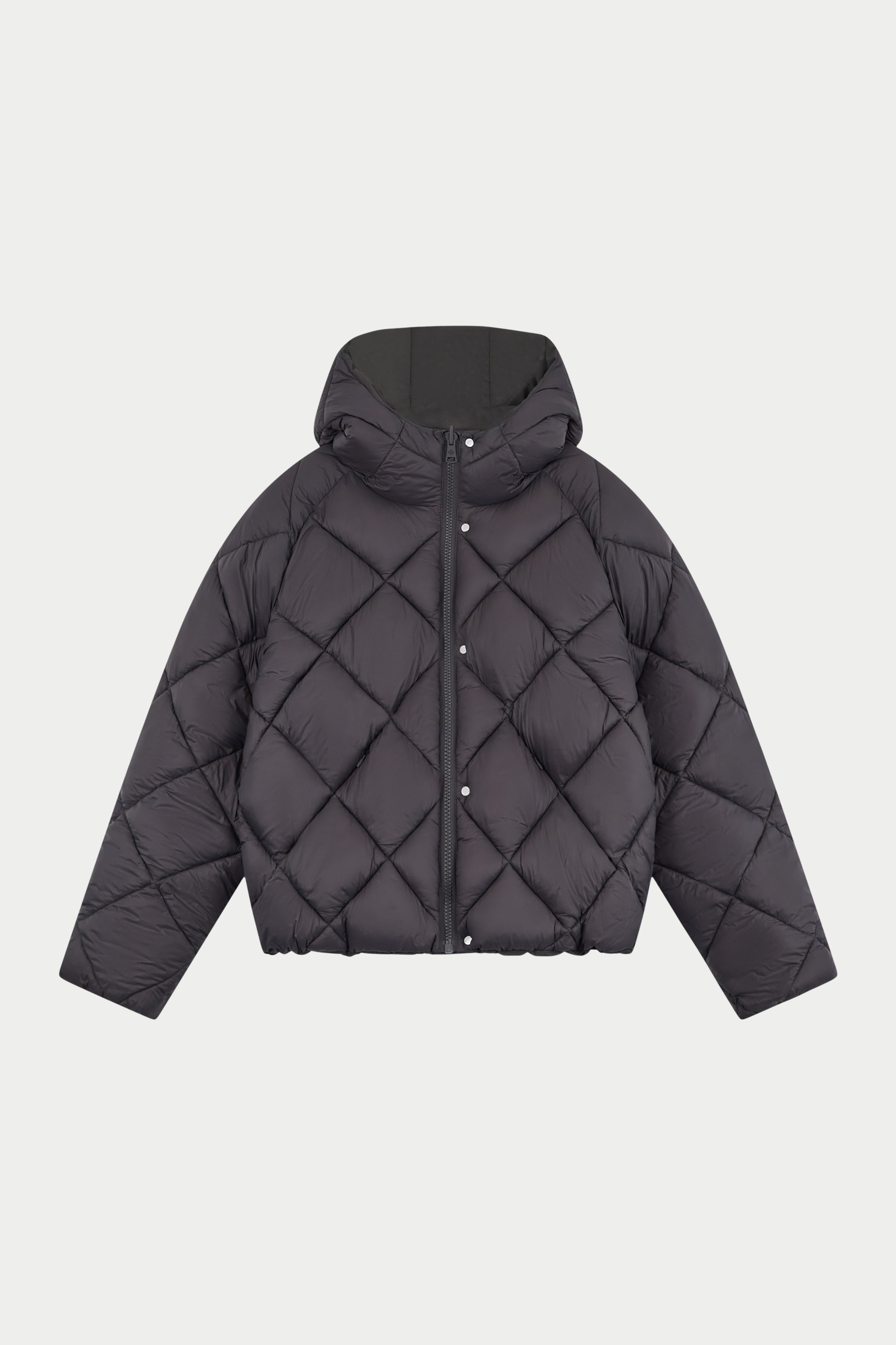 REVERSIBLE PUFFER COAT - CHARCOAL