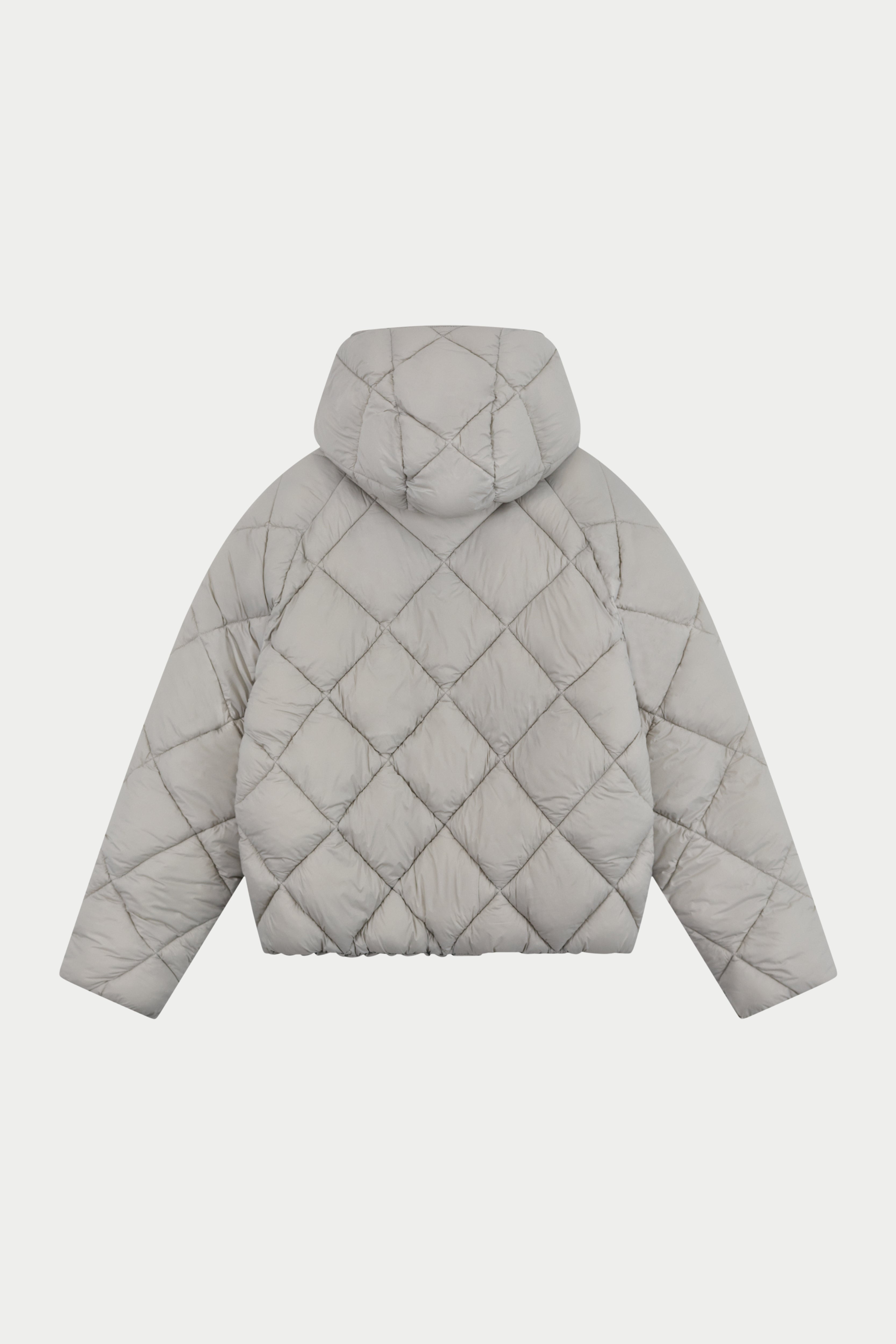 REVERSIBLE PUFFER COAT - LIGHT GREY