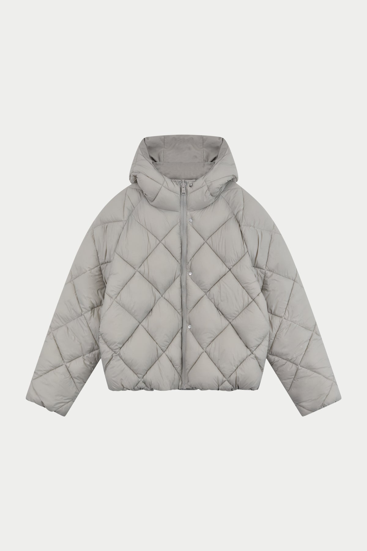 REVERSIBLE PUFFER COAT - LIGHT GREY
