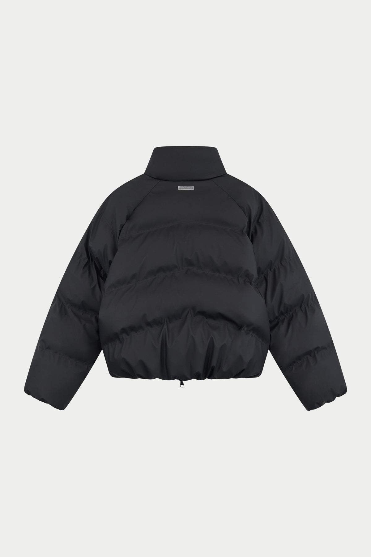 RUBBERISED PUFFER COAT - BLACK