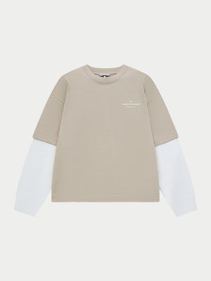 WAFFLE DOUBLE LAYER GRAPHIC T-SHIRT - MUSHROOM