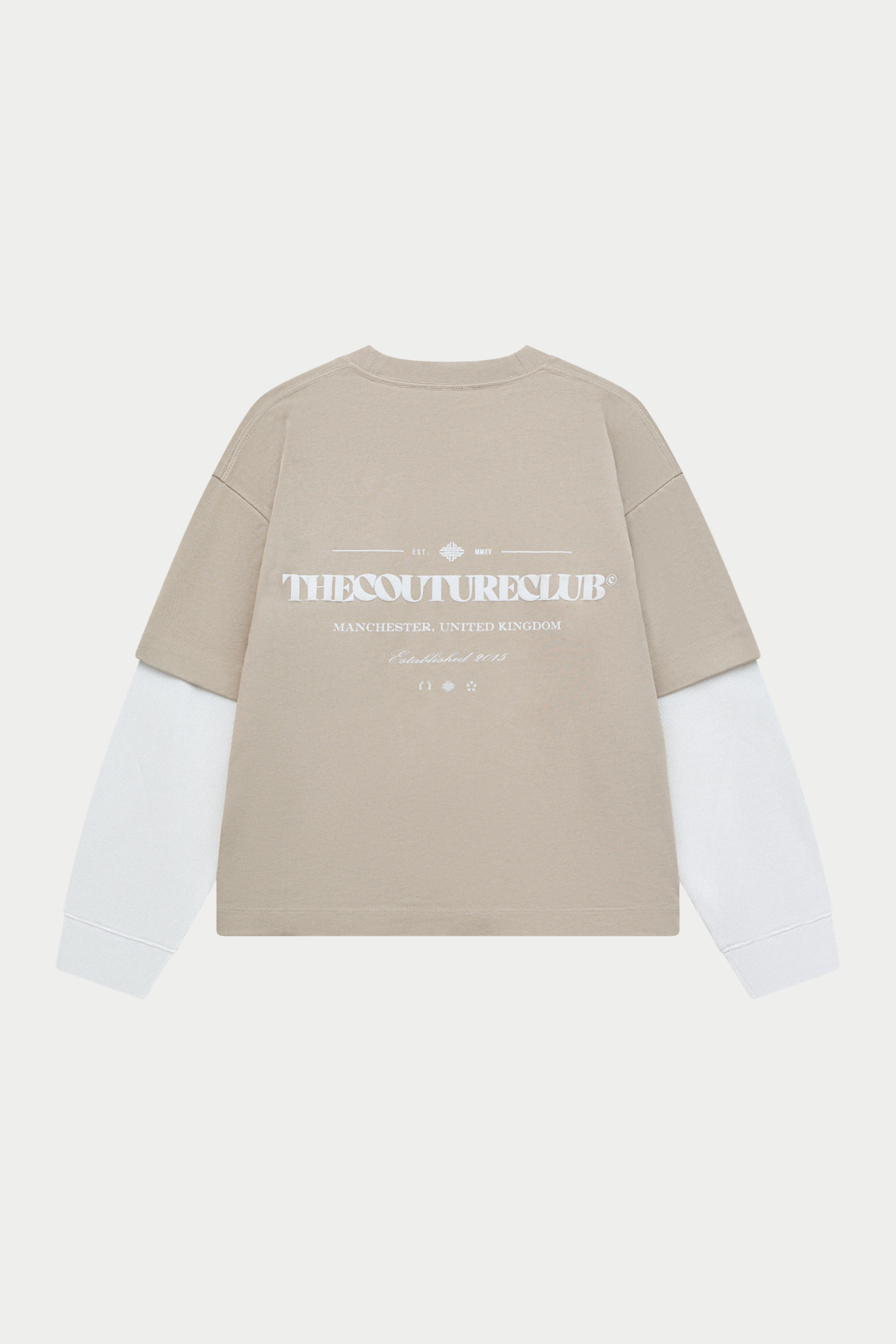 WAFFLE DOUBLE LAYER GRAPHIC T-SHIRT - MUSHROOM