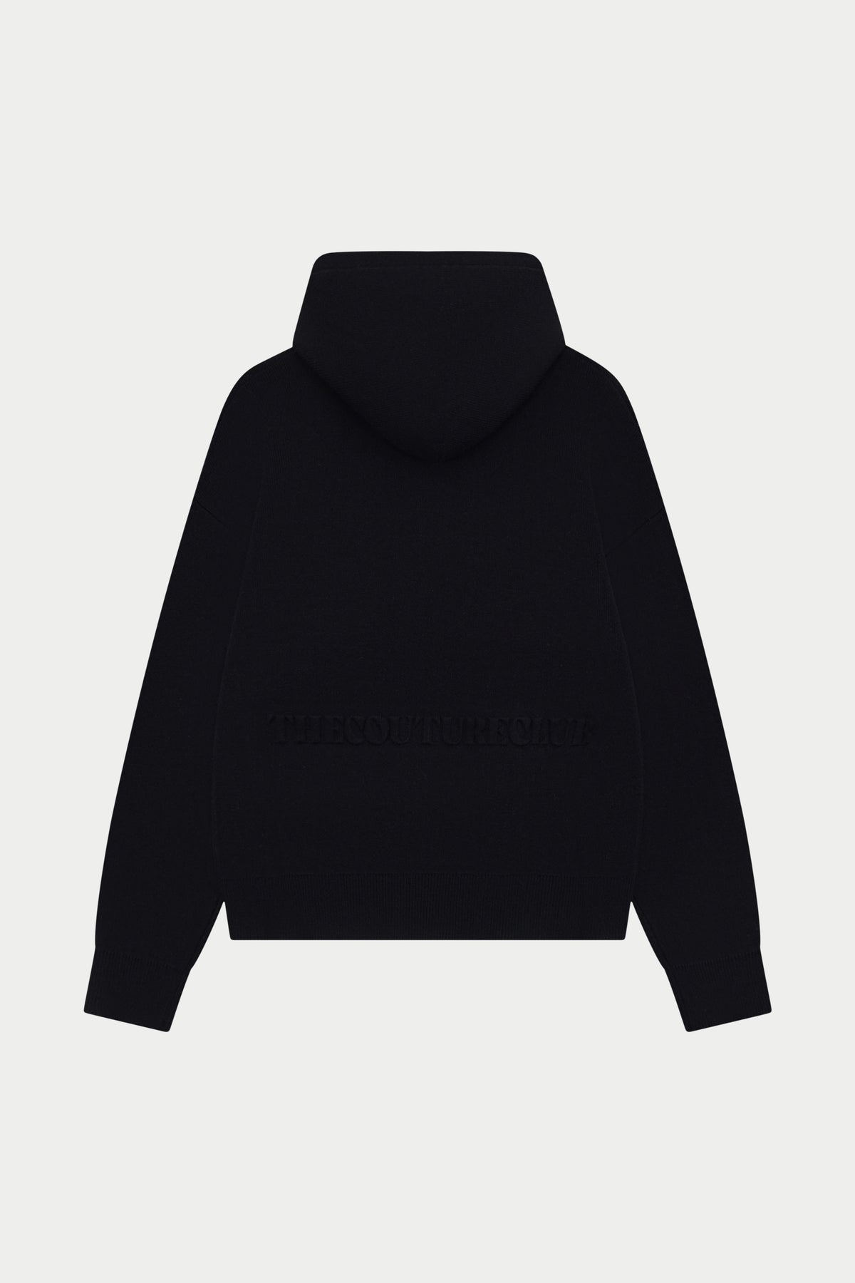 COMPACT KNIT COPYRIGHT HOODIE - BLACK