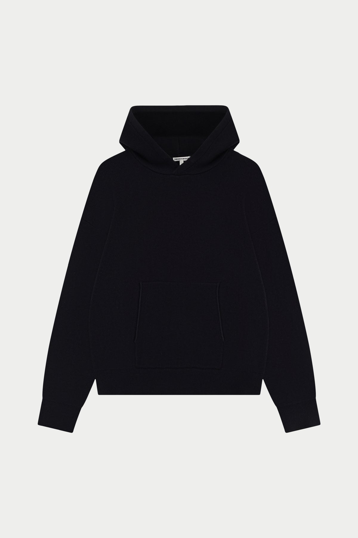 COMPACT KNIT COPYRIGHT HOODIE - BLACK