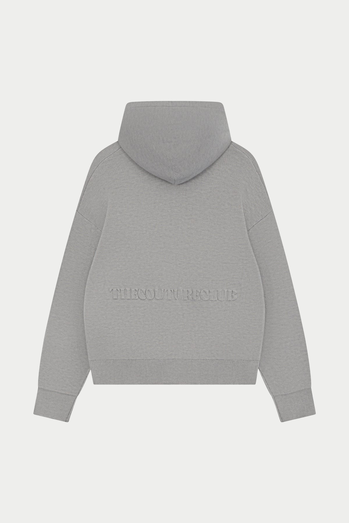 COMPACT KNIT COPYRIGHT HOODIE - GREY
