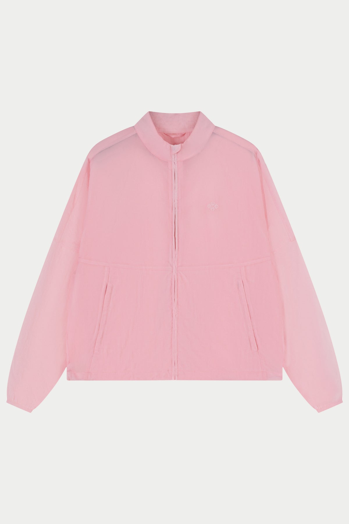 TRANSLUCENT FUNNEL NECK WINDBREAKER - PINK
