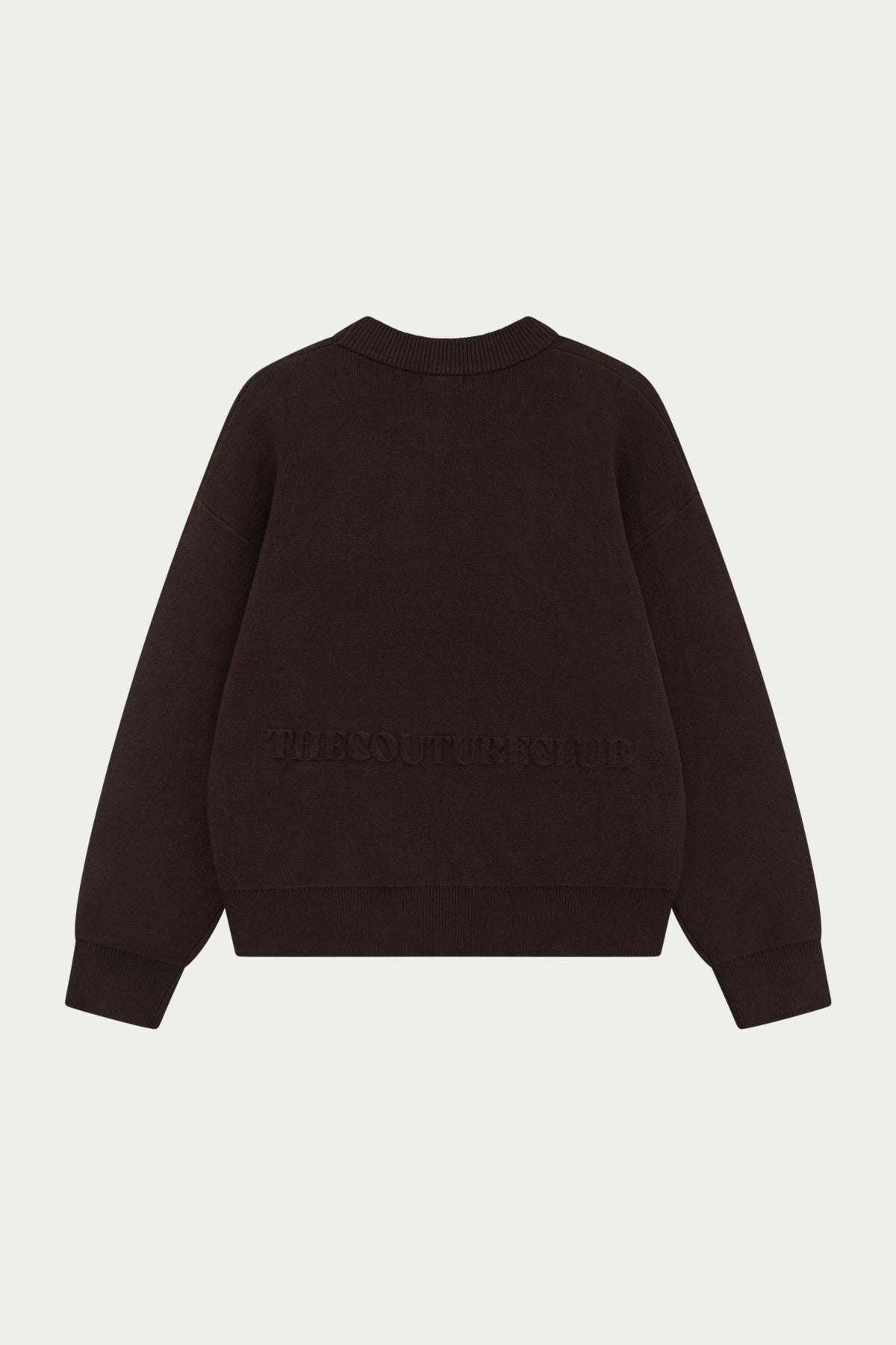 COMPACT KNIT COPYRIGHT CREW - BROWN