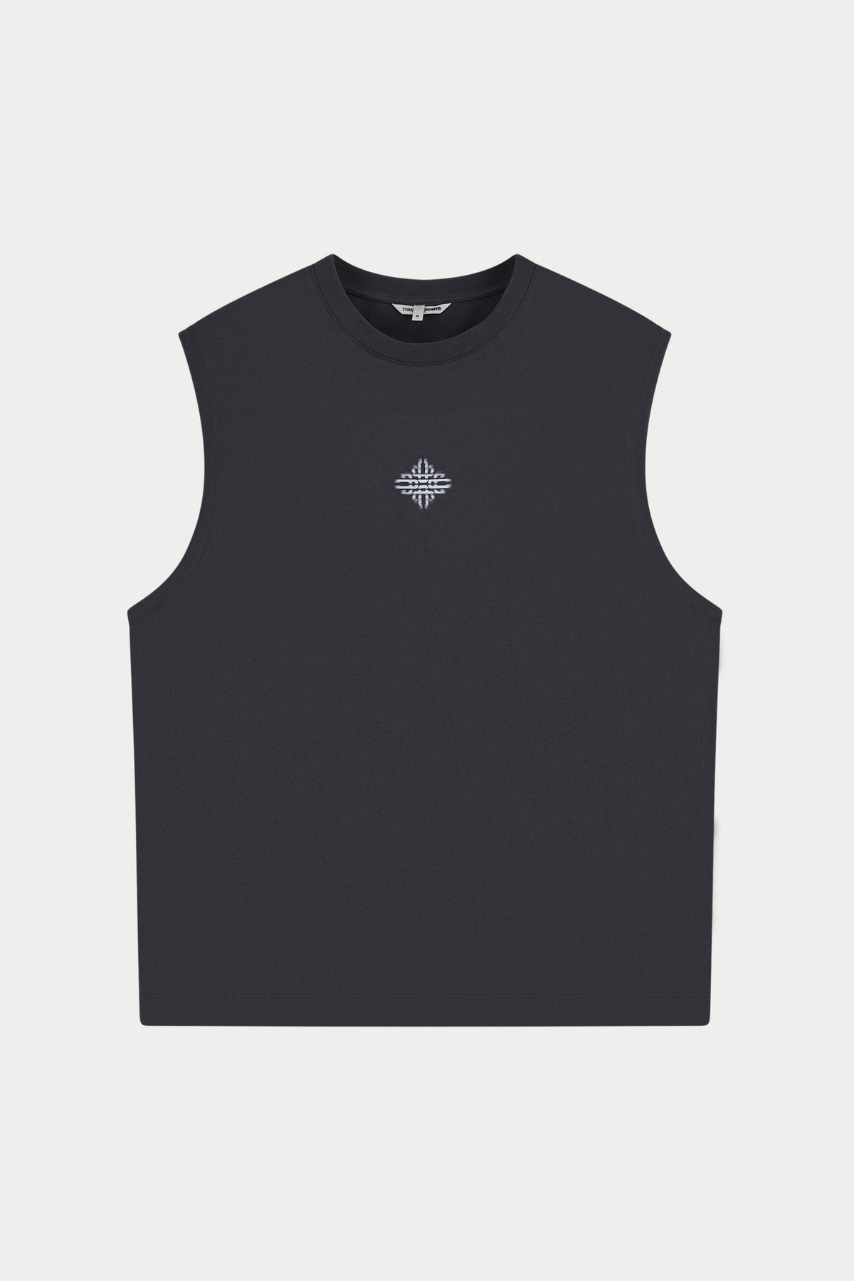 LUXURY IN MOTION GRAPHIC CUT OFF VEST - CHARCOAL