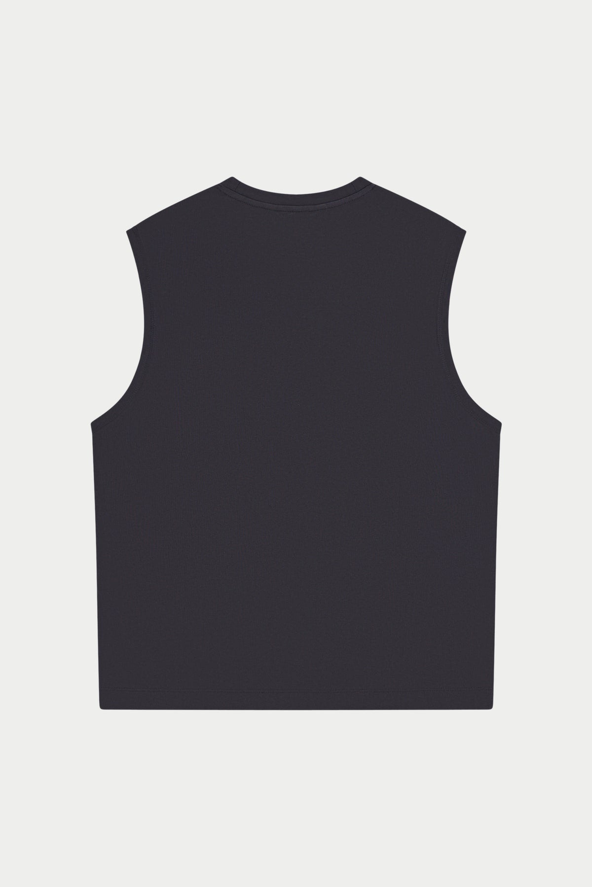 Men's Luxury In Motion Emblem Vest in Charcoal – flat lay back view