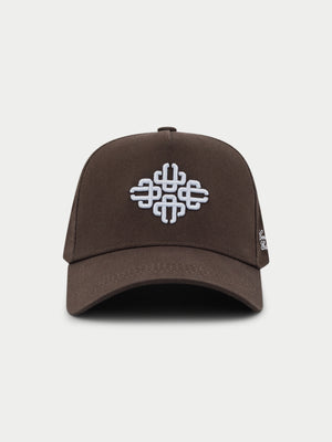 EMBLEM EMBROIDERY CAP - BROWN