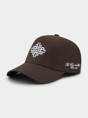 EMBLEM EMBROIDERY CAP - BROWN