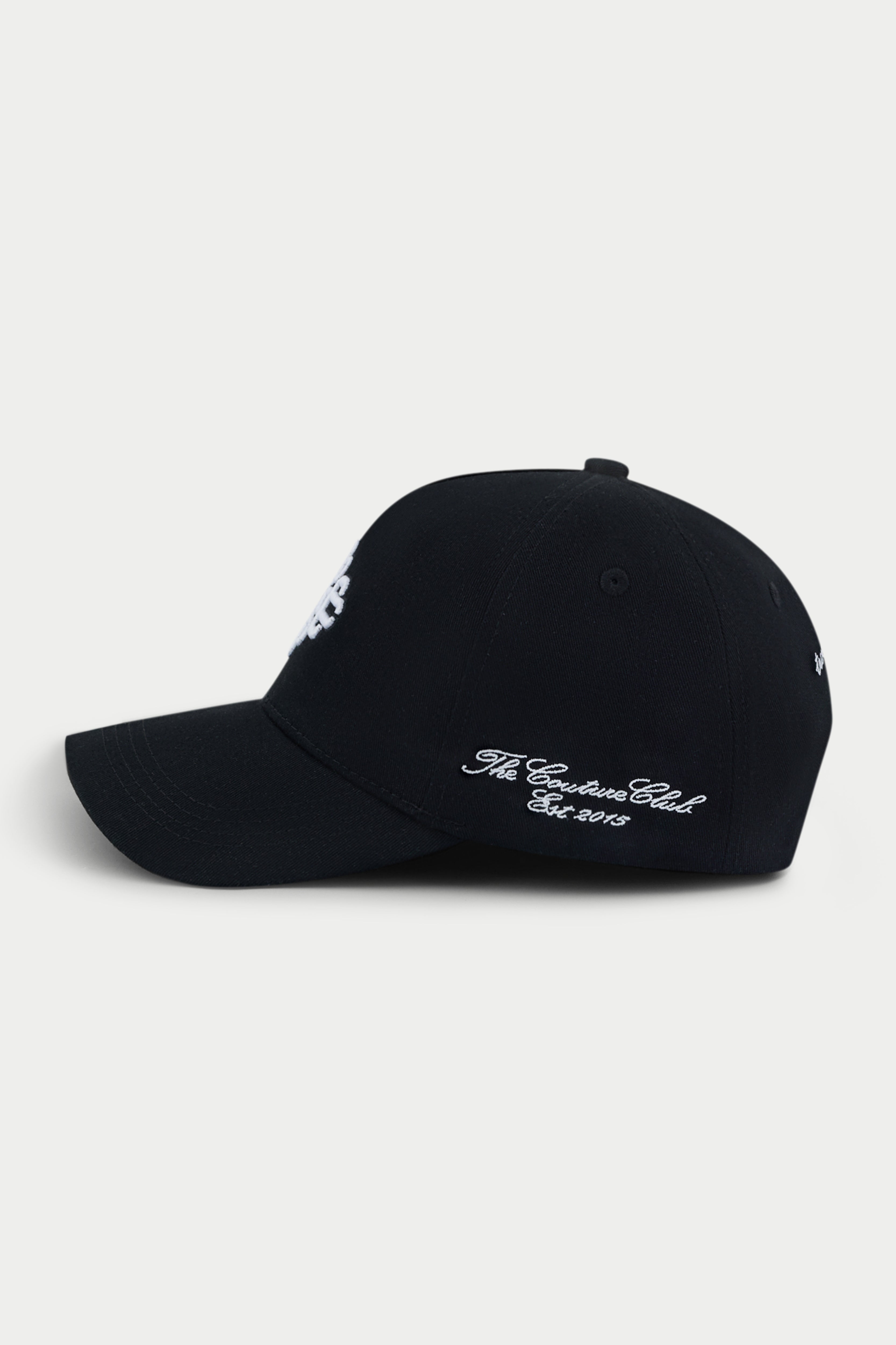 EMBLEM EMBROIDERY CAP - BLACK