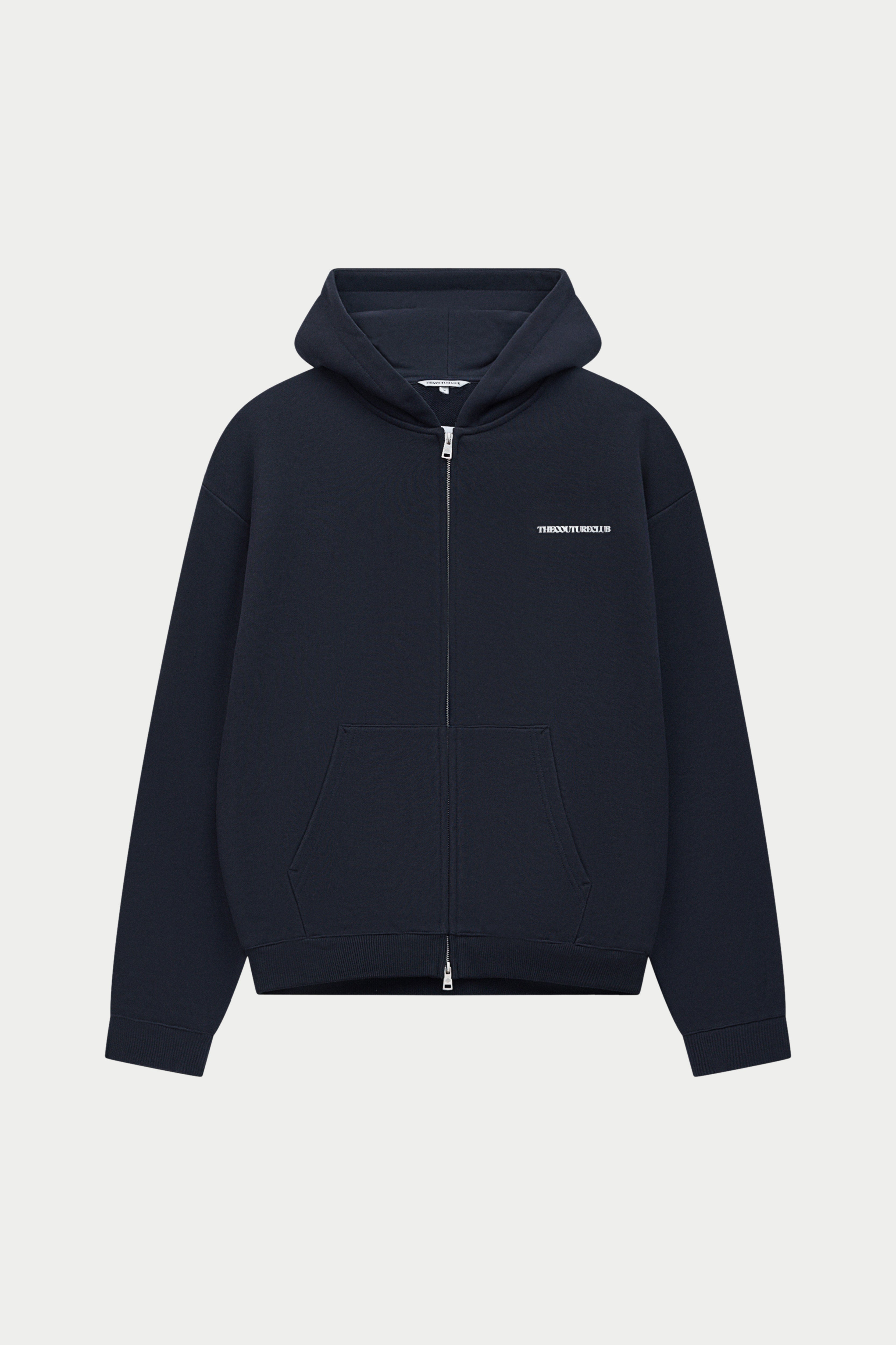 COPYRIGHT ZIP THROUGH HOODIE - BLACK