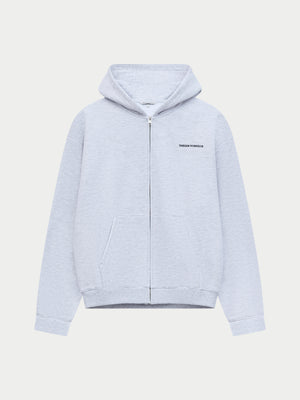 COPYRIGHT ZIP THROUGH HOODIE - GREY MARL