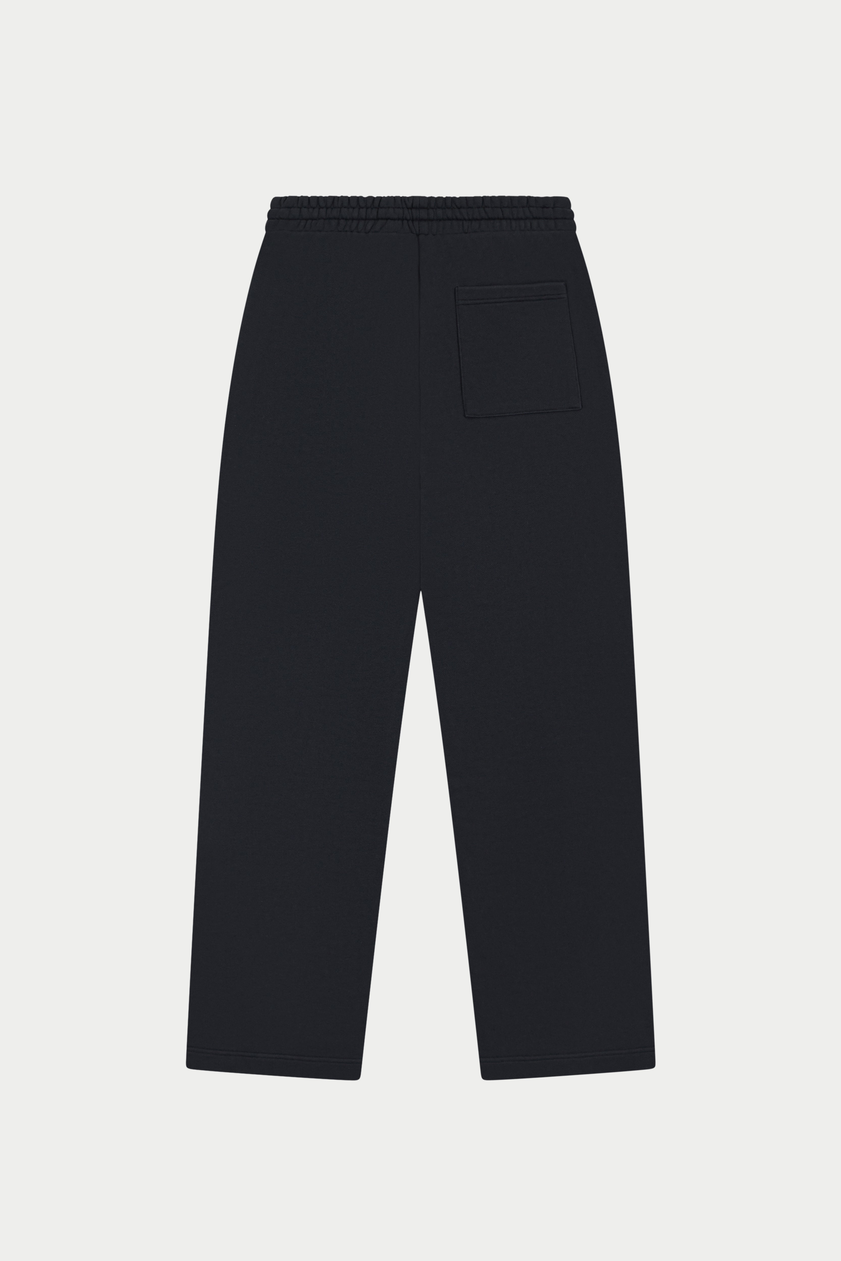 DISTRESSED EMBLEM APPLIQUE JOGGERS - BLACK