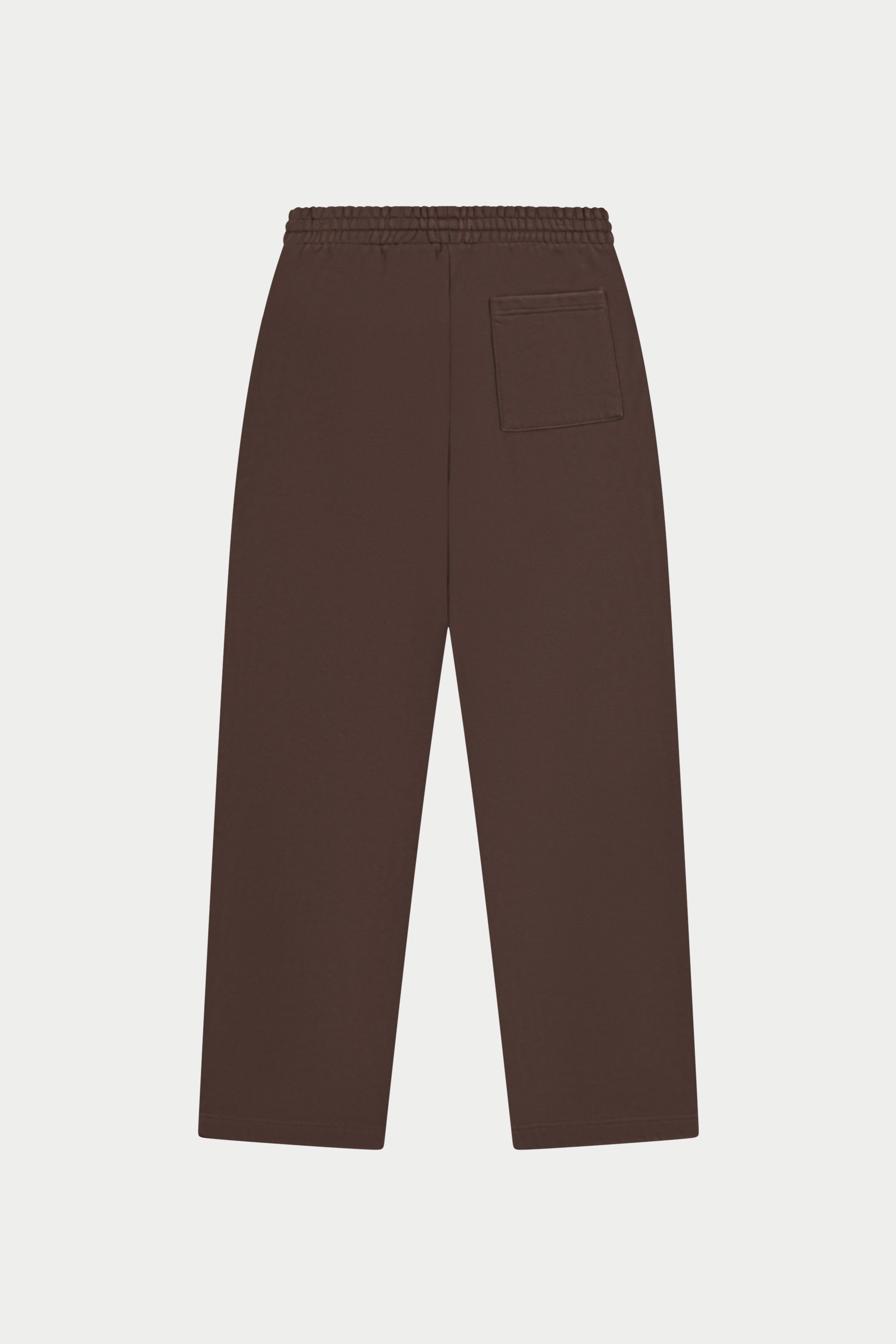 DISTRESSED EMBLEM APPLIQUE JOGGERS - BROWN
