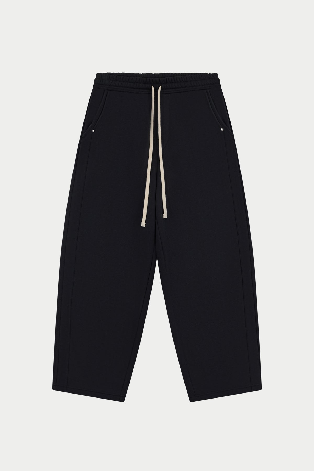 Bonded Jersey Jogger in Black – front flat lay