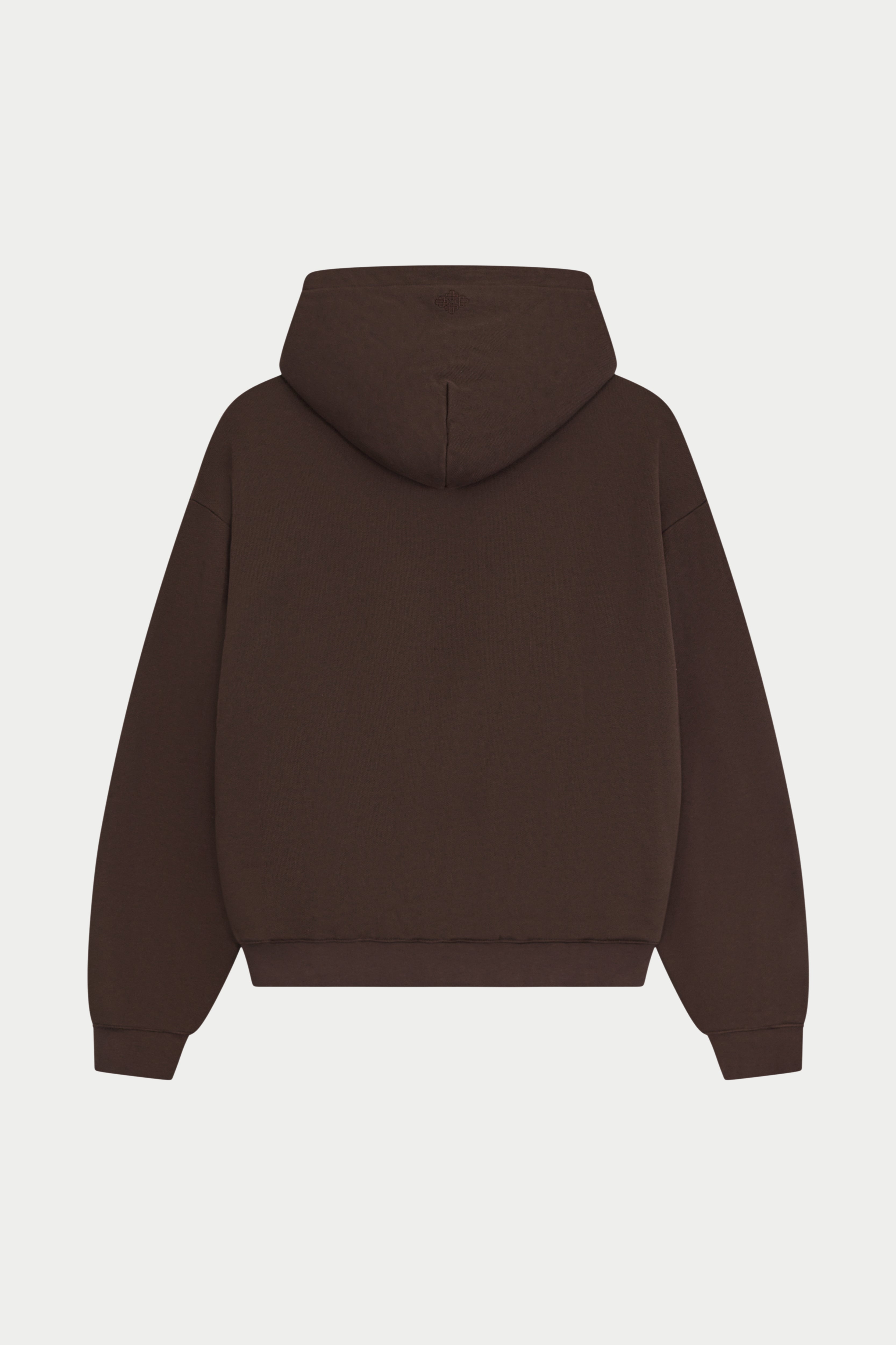 RETRO SPORT CTRE GRAPHIC ZIP THROUGH HOODIE - BROWN
