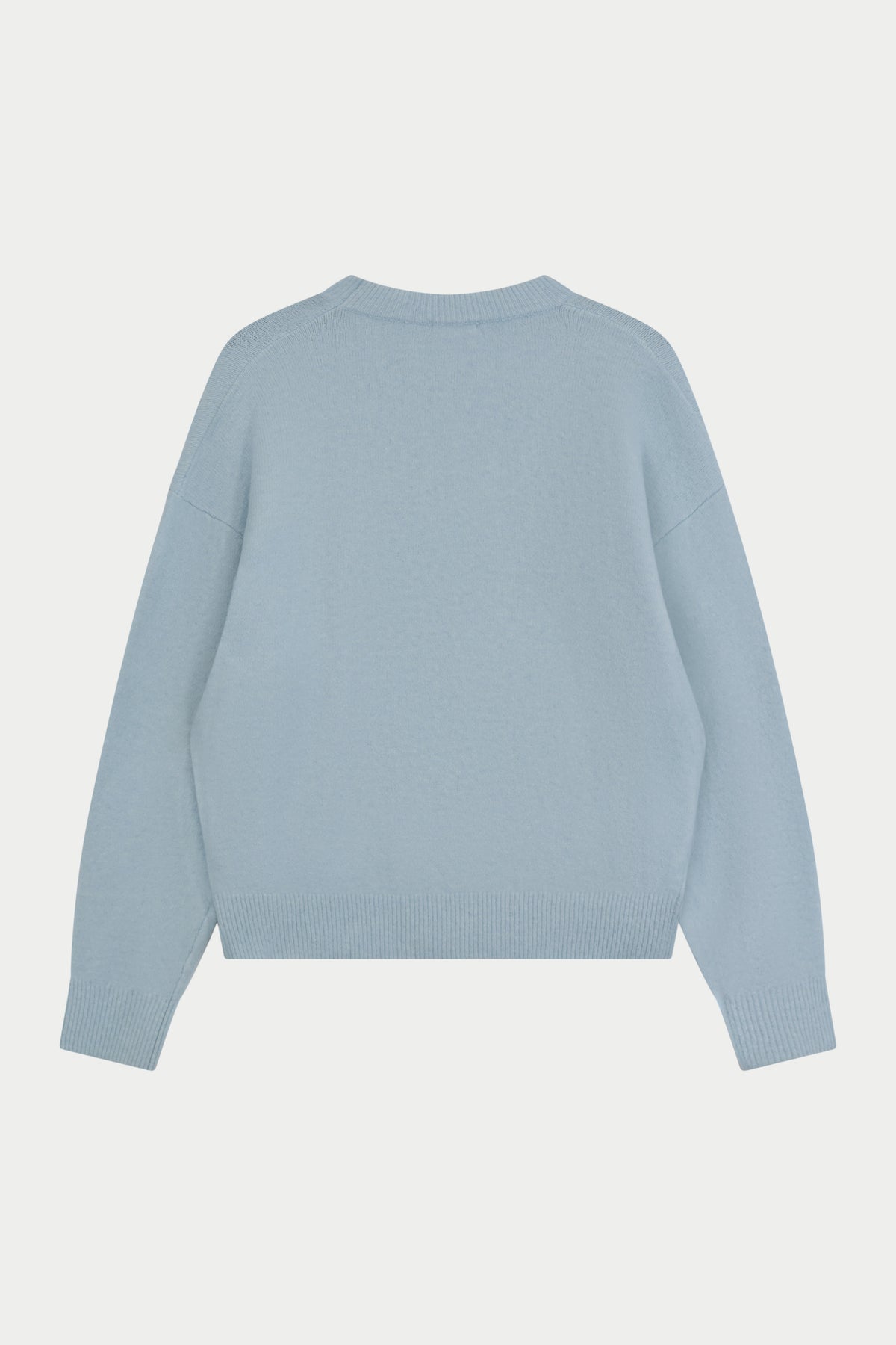 EMBLEM FLUFFY KNIT CREW - BLUE