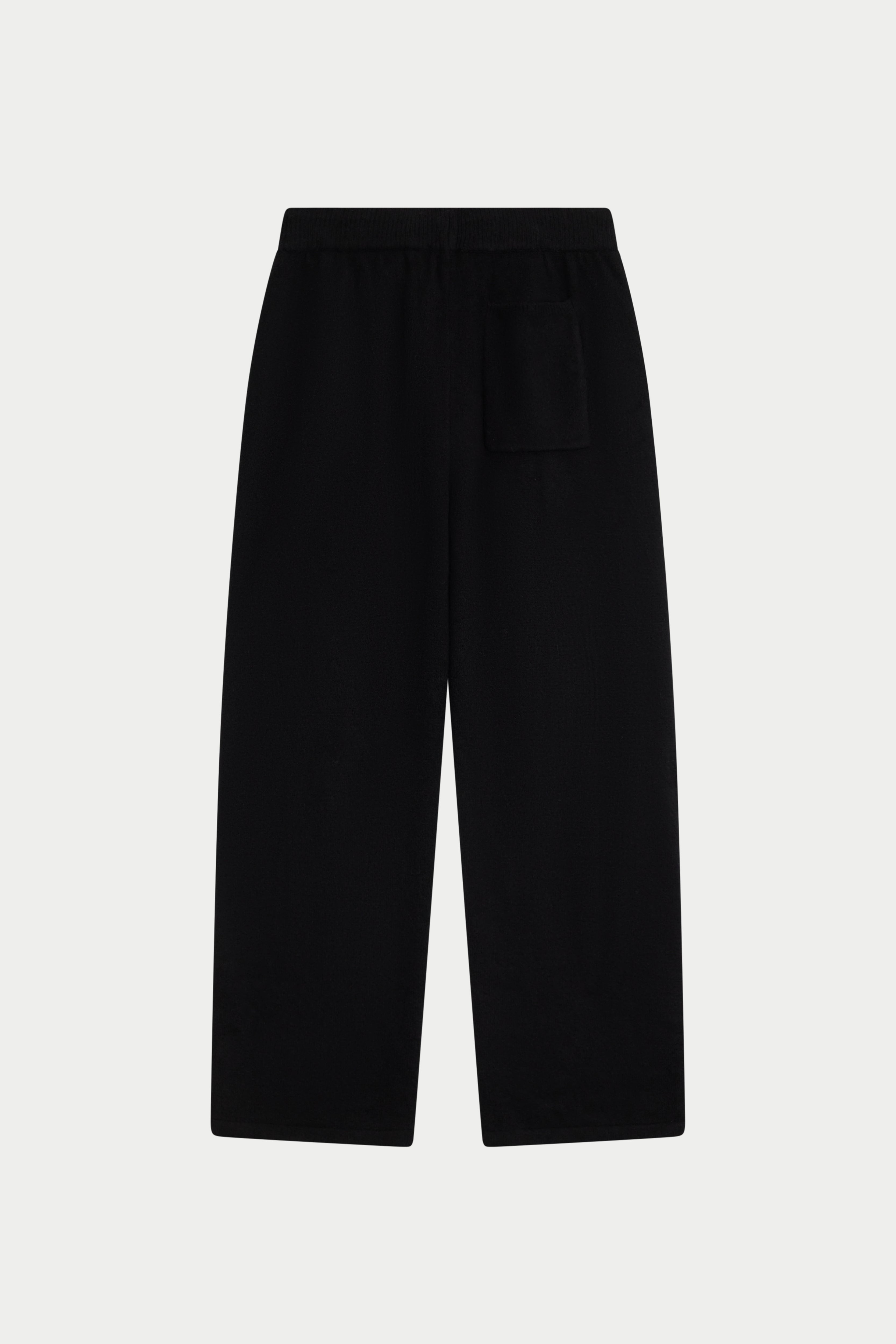 EMBLEM FLUFFY KNIT JOGGERS - BLACK