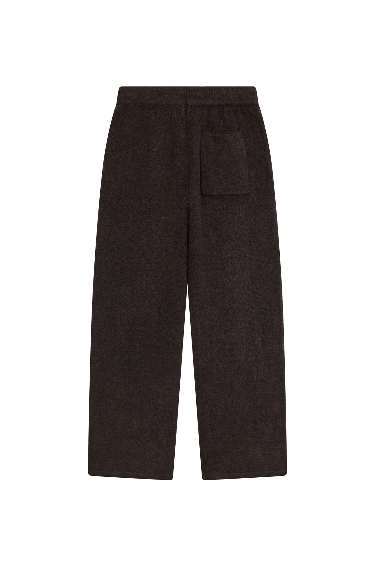 EMBLEM FLUFFY KNIT JOGGERS - BROWN