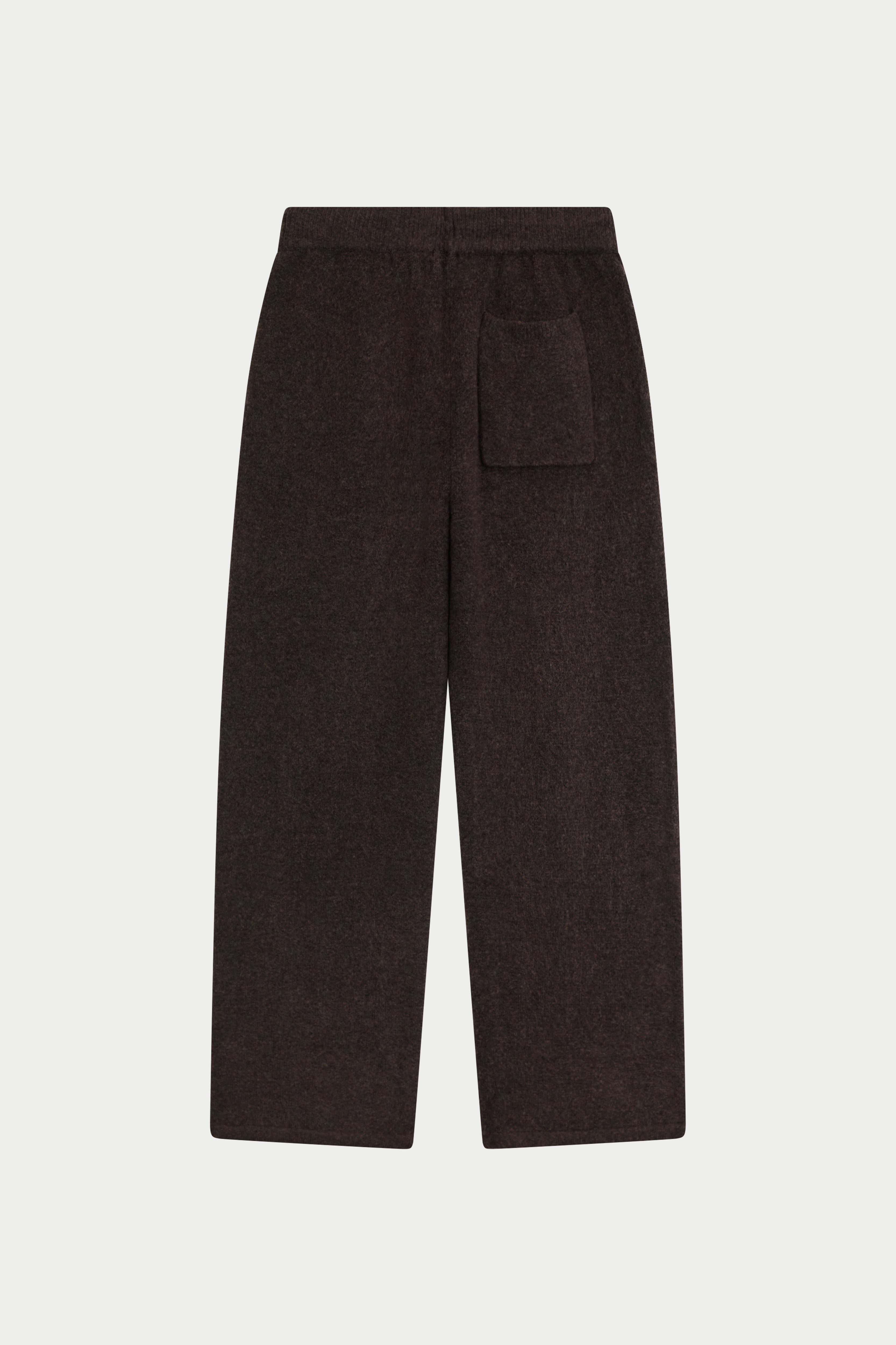 EMBLEM FLUFFY KNIT JOGGERS - BROWN