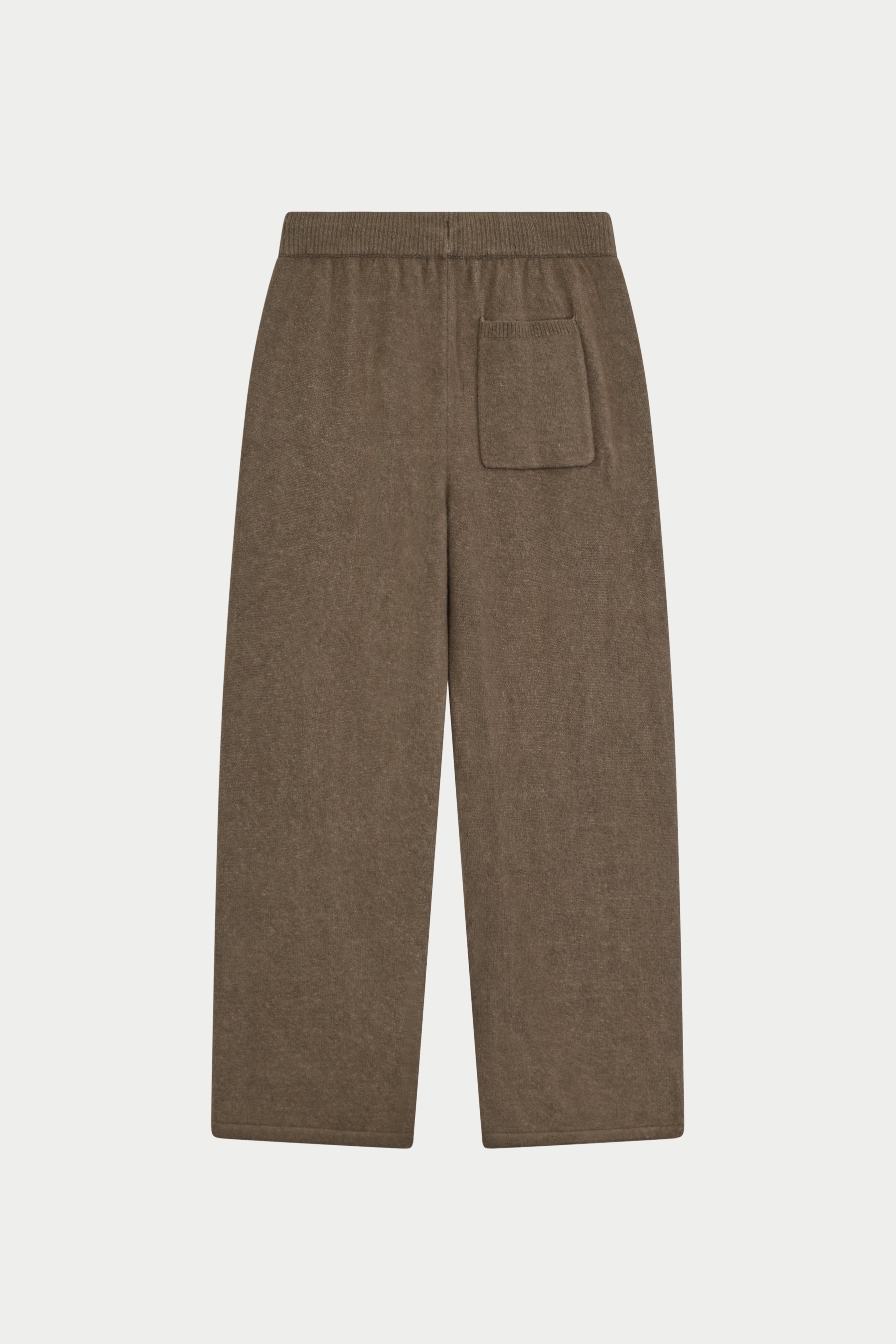 EMBLEM FLUFFY KNIT JOGGERS - MUSHROOM