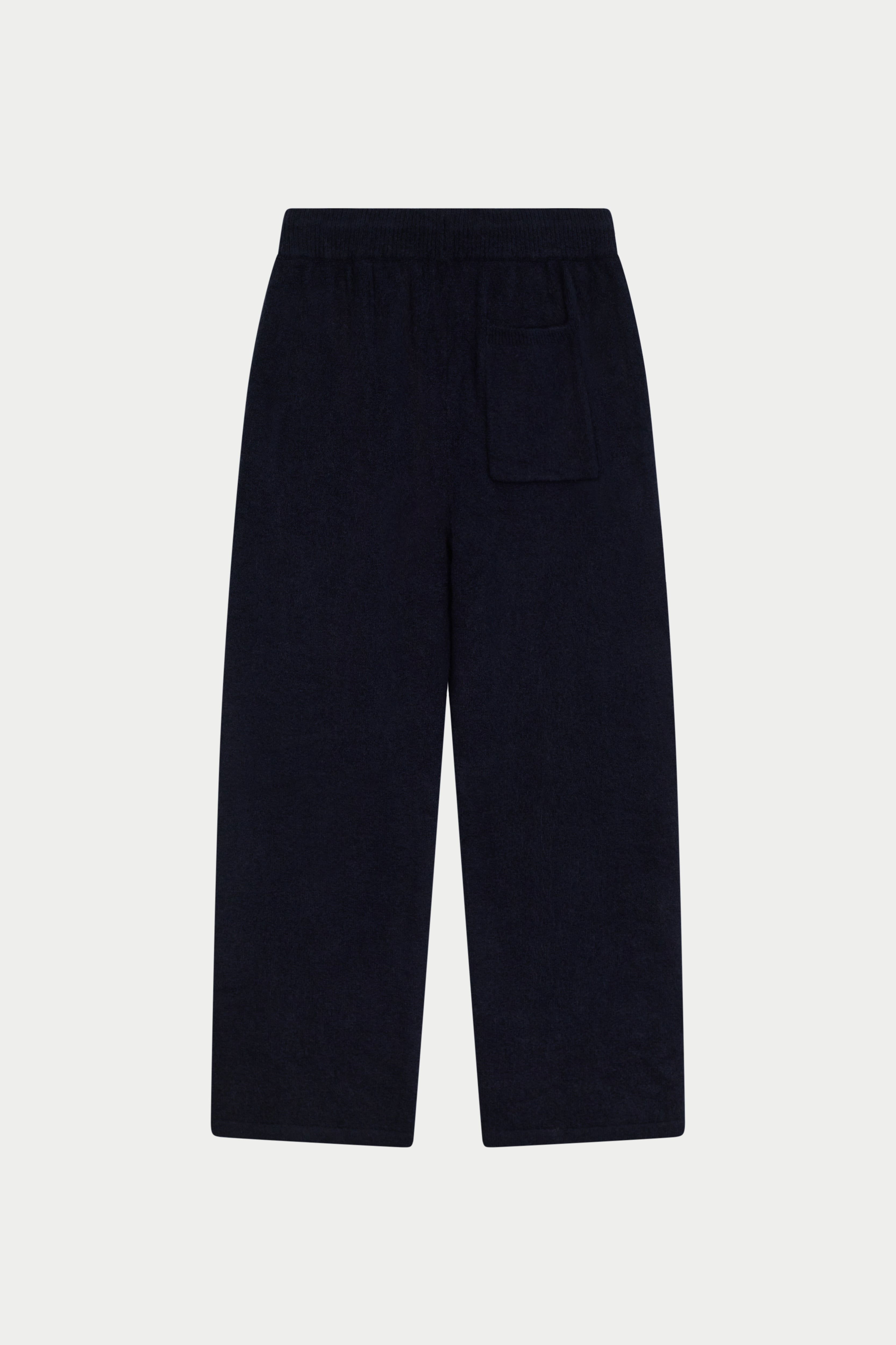 EMBLEM FLUFFY KNIT JOGGERS - NAVY