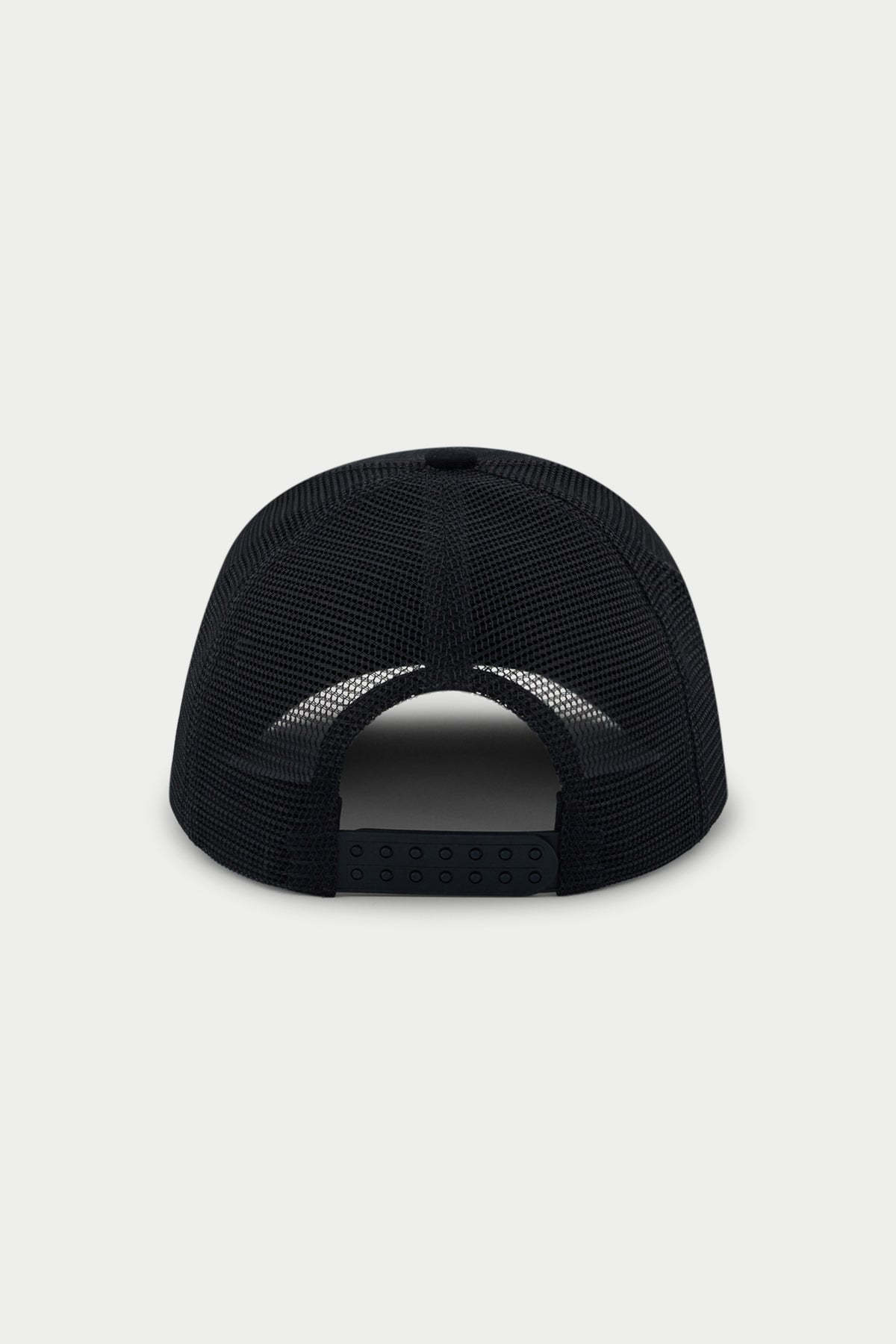 Black mesh cap on a white background