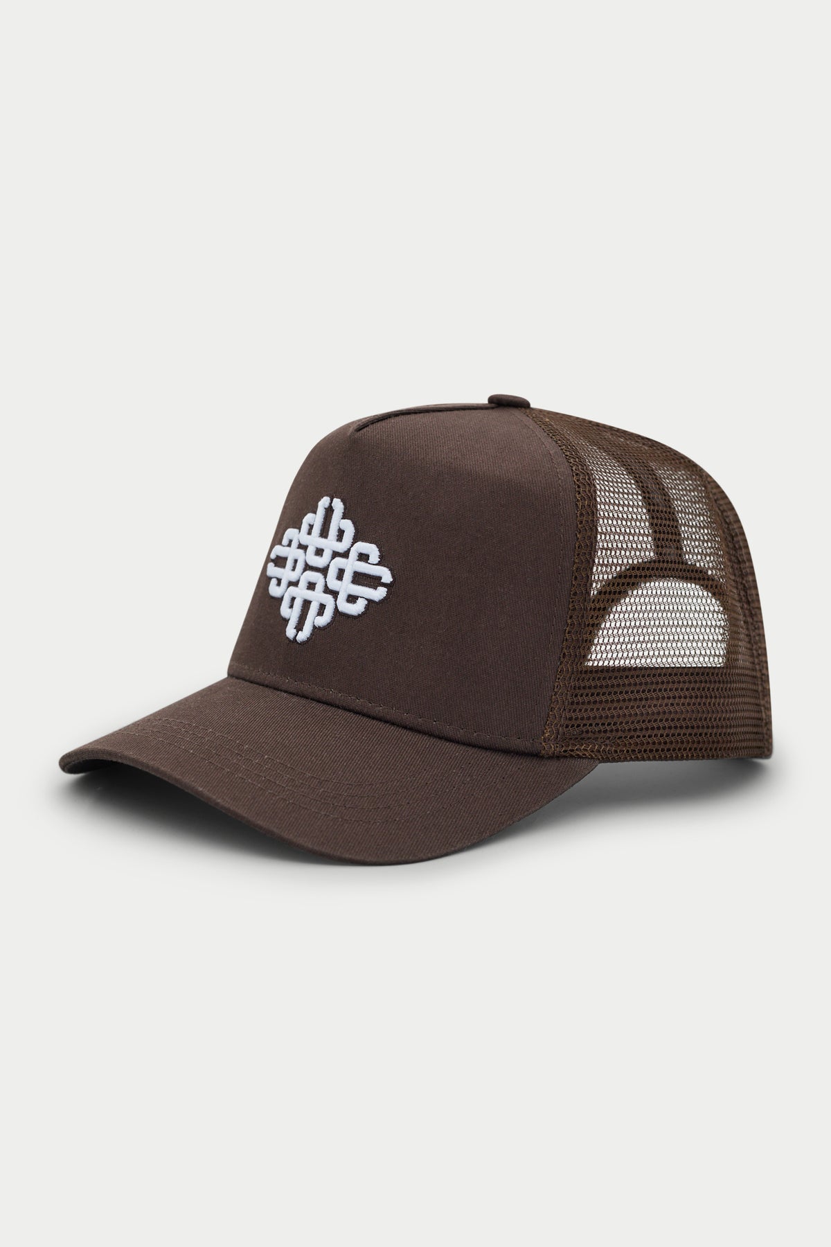 EMBLEM EMBROIDERED MESH BACK CAP - BROWN