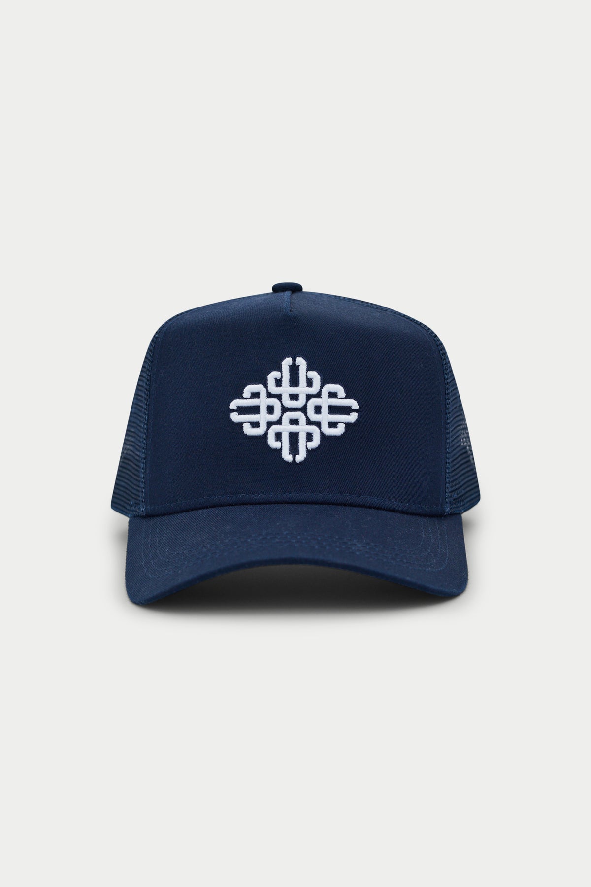 EMBLEM EMBROIDERED MESH BACK CAP - NAVY