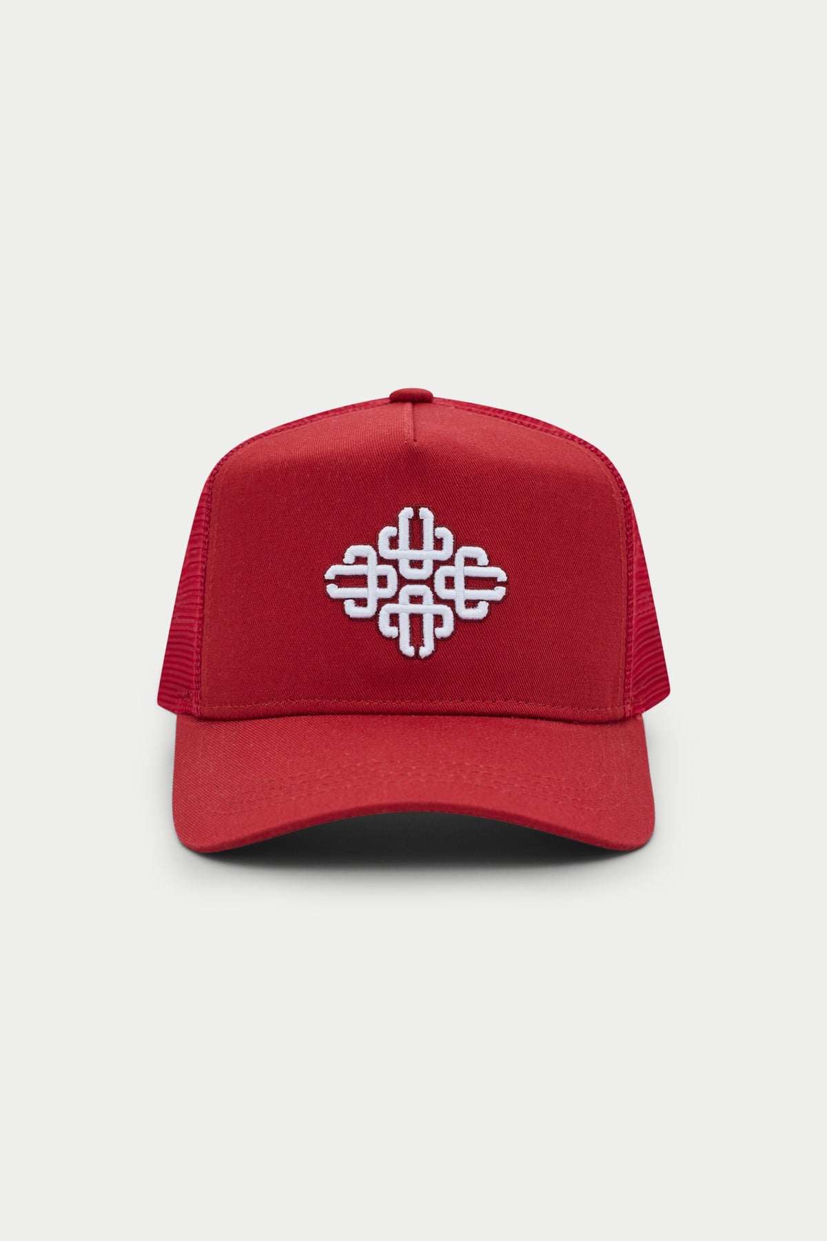 EMBLEM EMBROIDERED MESH BACK CAP - RED
