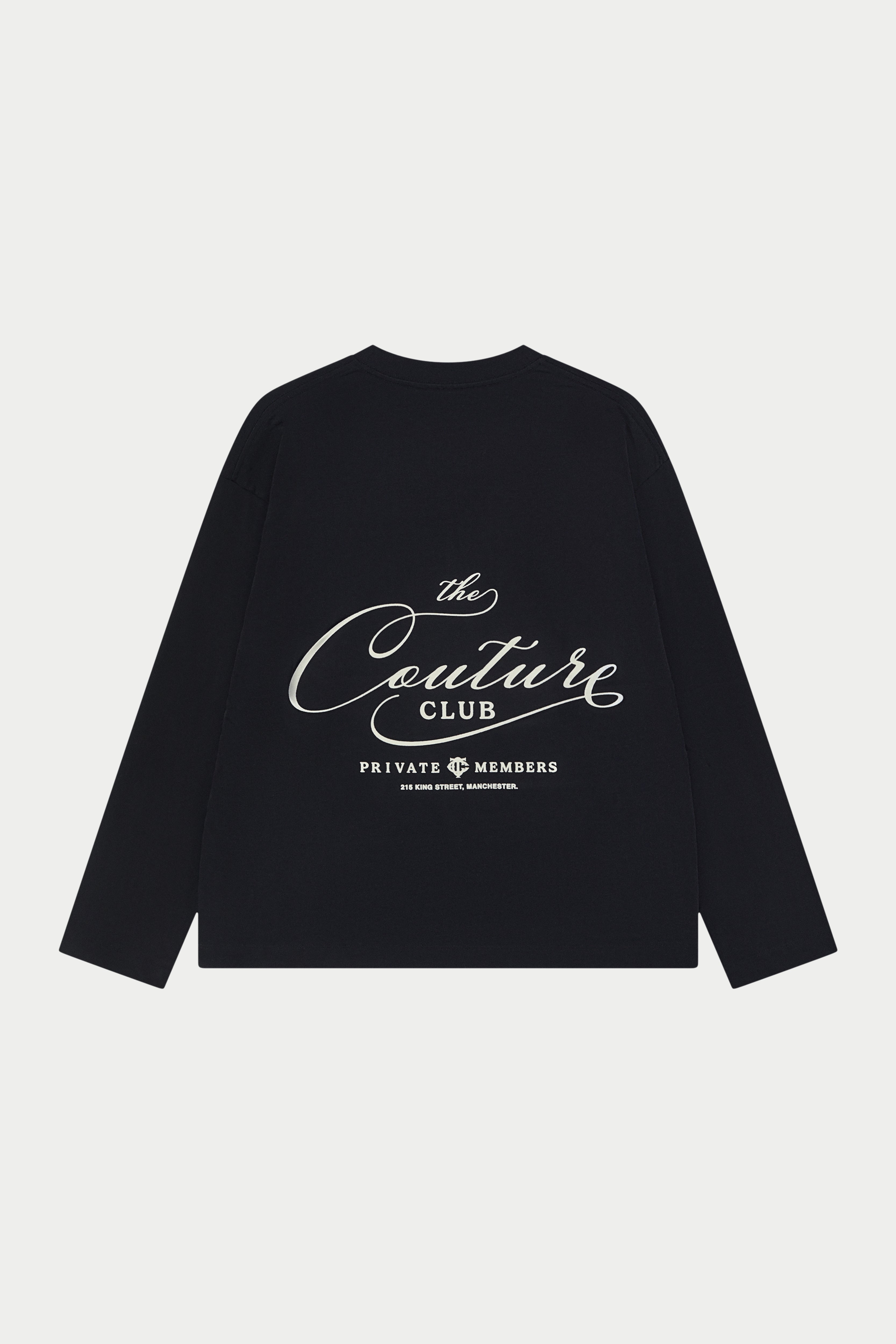 PRIVATE MEMBERS SCRIPT LONG SLEEVE T-SHIRT - BLACK