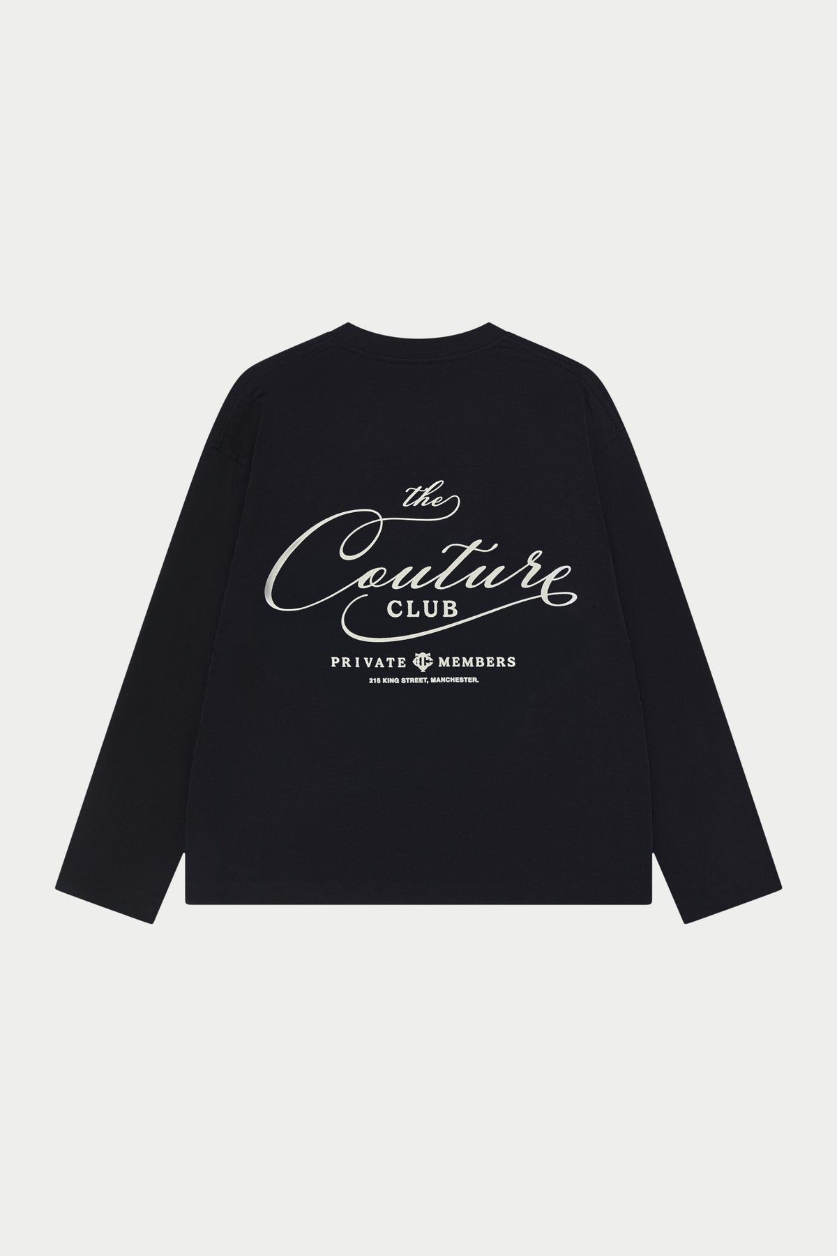 PRIVATE MEMBERS SCRIPT LONG SLEEVE T-SHIRT - BLACK