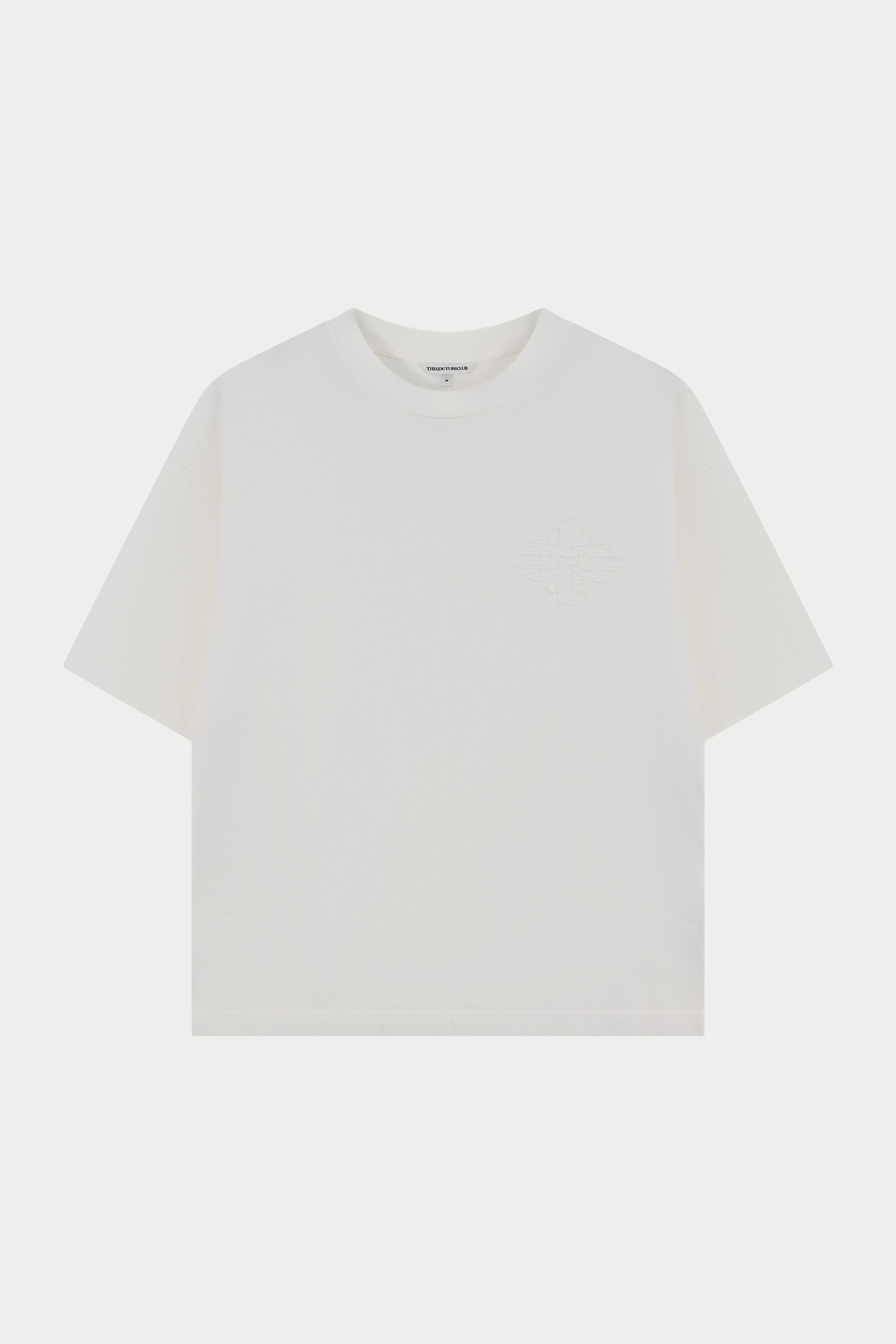 DISTRESSED APPLIQUE T-SHIRT - OFF WHITE