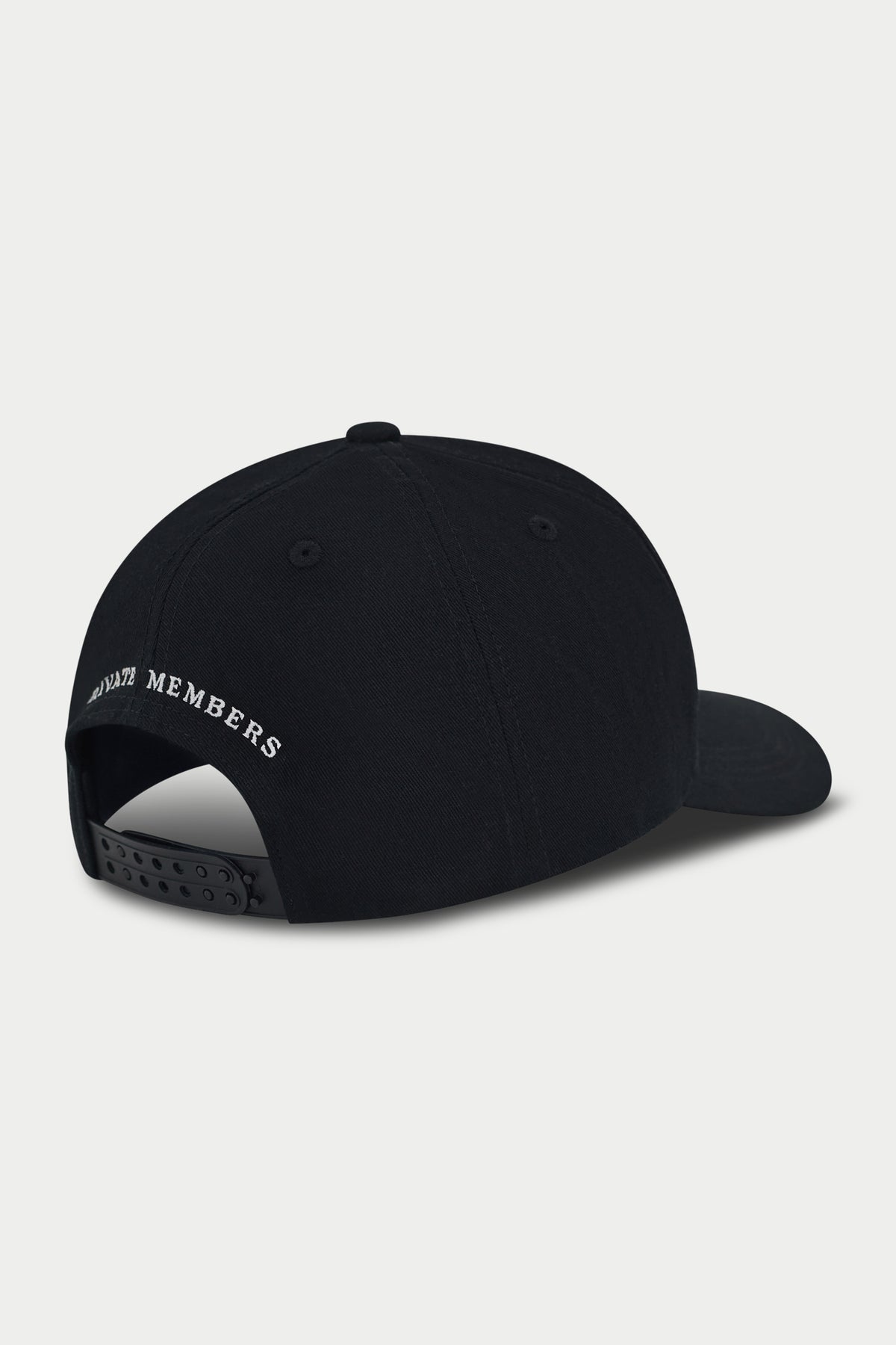 PRIVATE MEMBERS CLUB SCRIPT CAP - BLACK