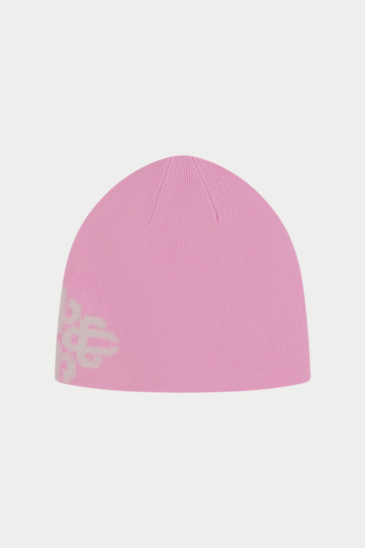 TONAL INTARSIA EMBLEM BEANIE - PINK