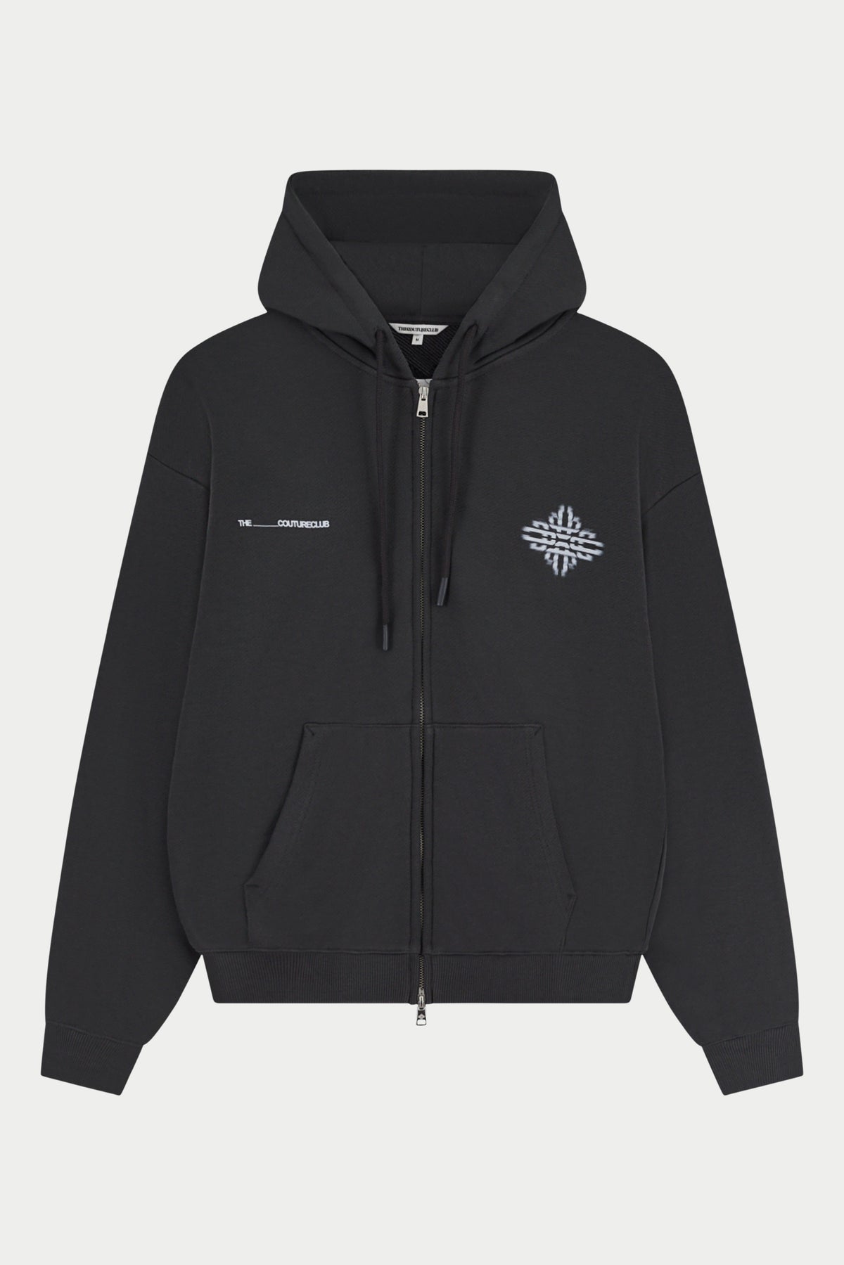 LUXURY IN MOTION GRAPHIC ZIP THROUGH HOODIE - CHARCOAL