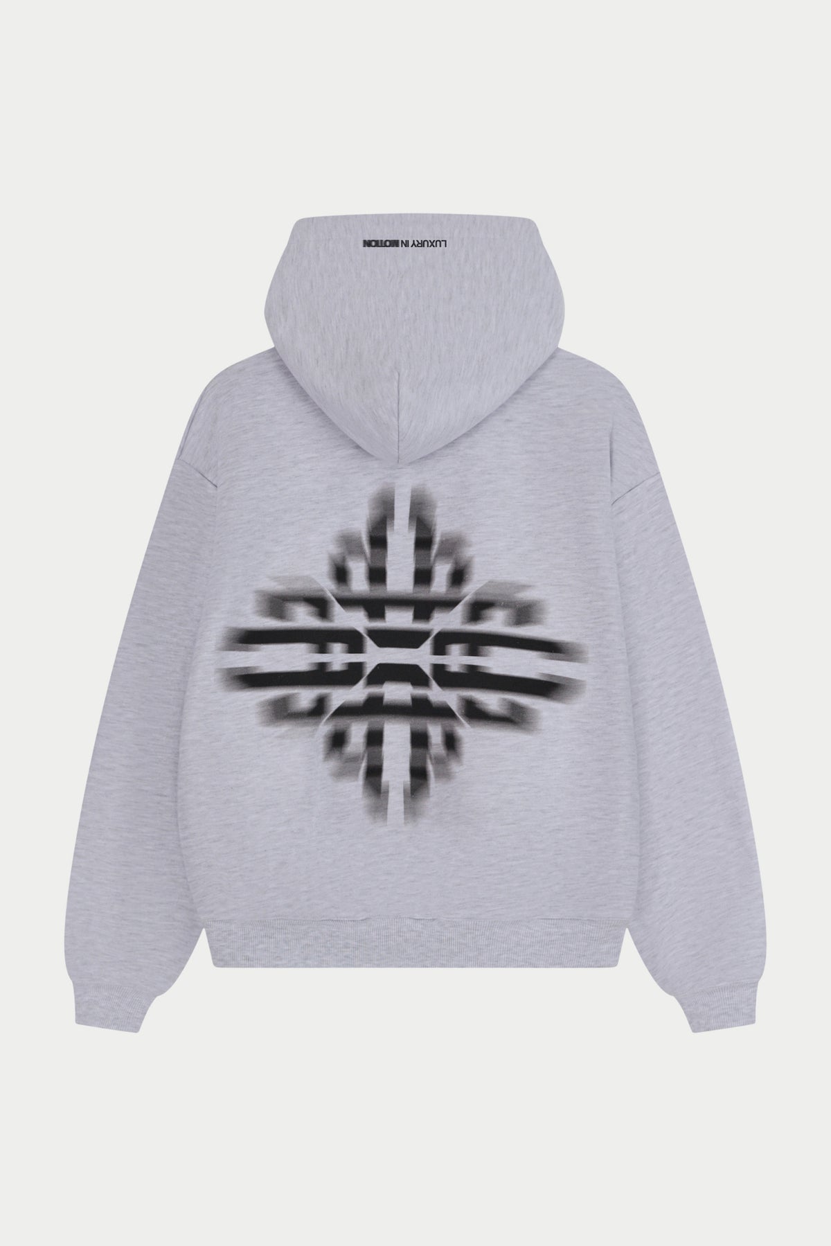 LUXURY IN MOTION GRAPHIC ZIP THROUGH HOODIE - GREY MARL