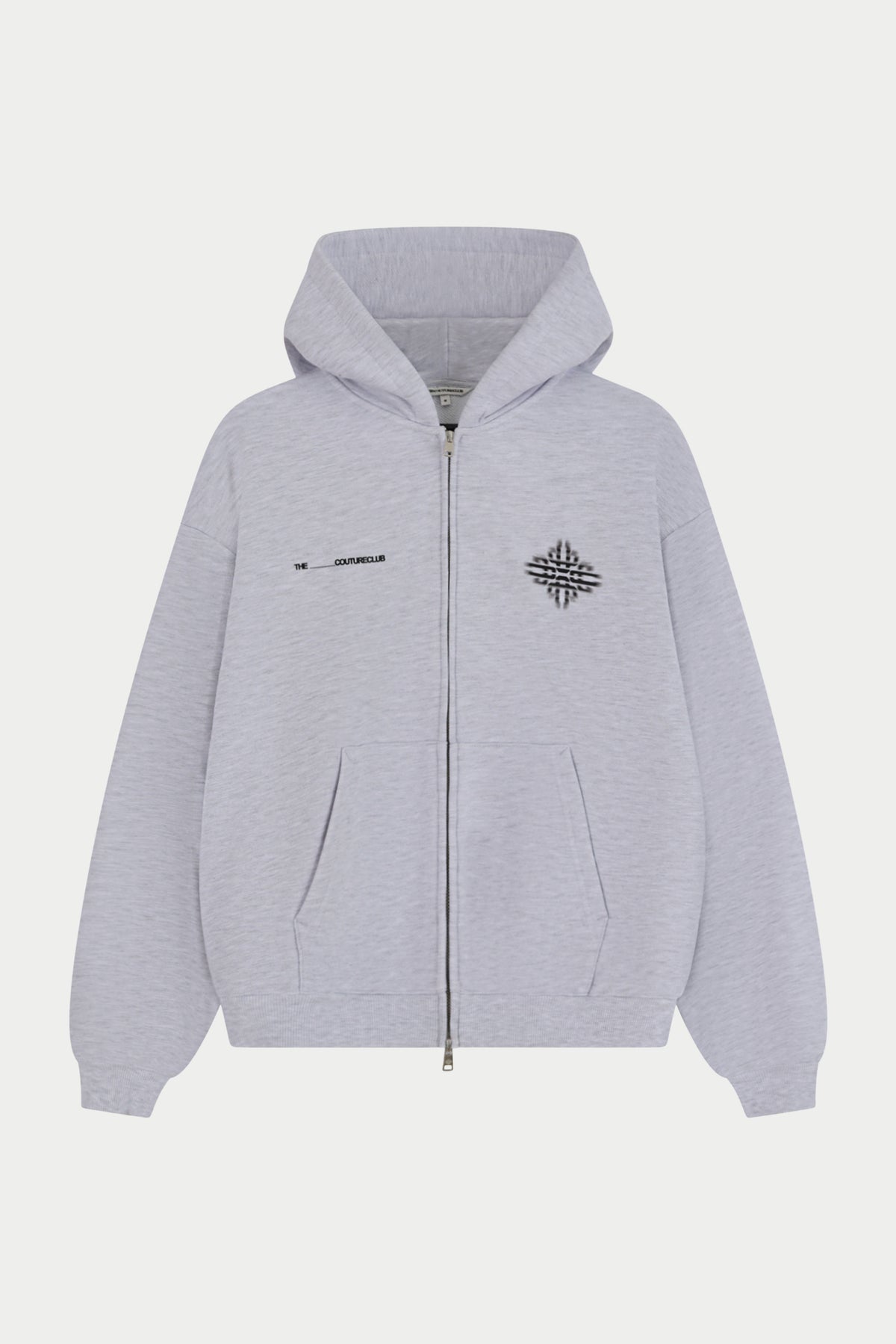 LUXURY IN MOTION GRAPHIC ZIP THROUGH HOODIE - GREY MARL