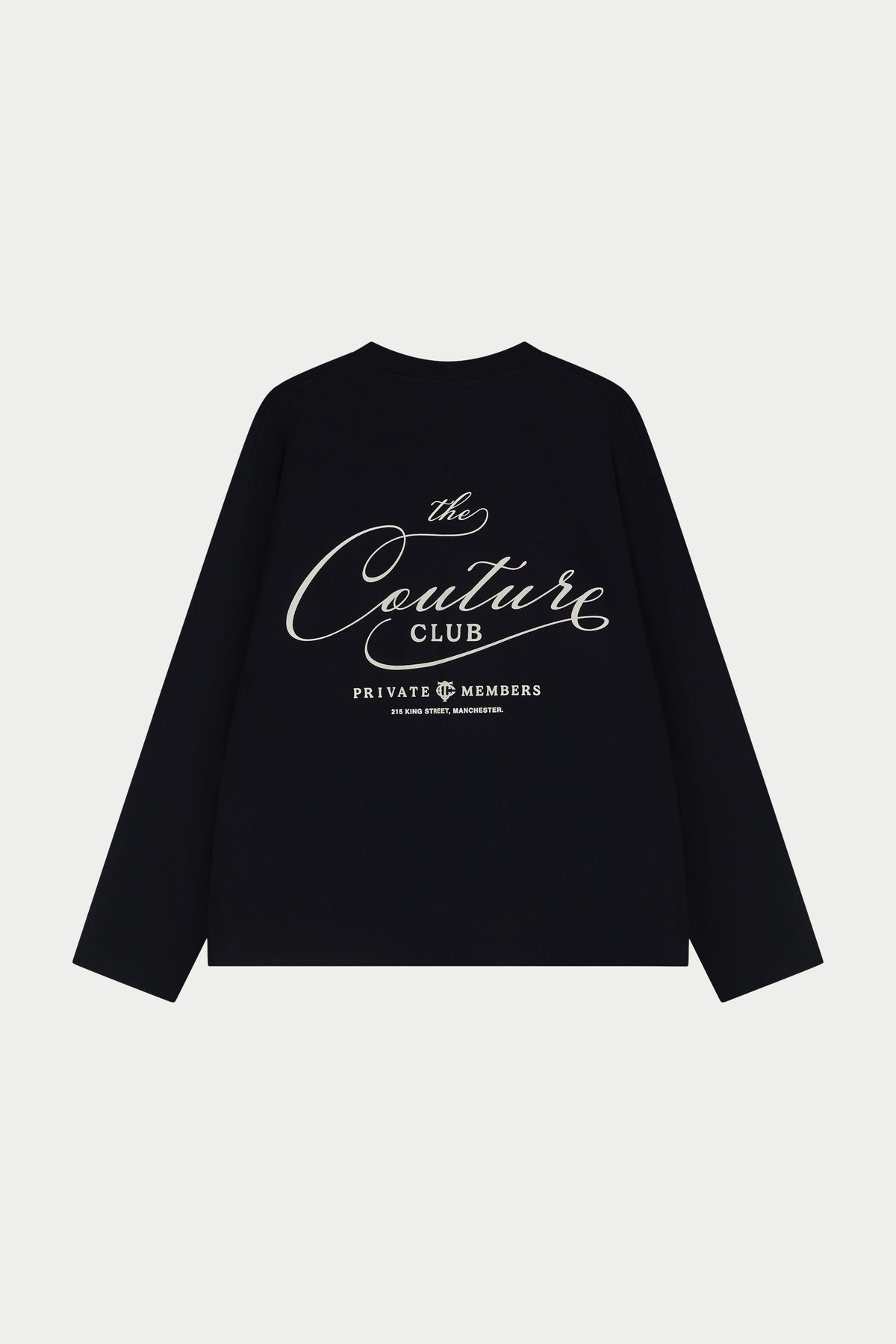 PRIVATE MEMBERS SCRIPT LONG SLEEVE T-SHIRT - BLACK