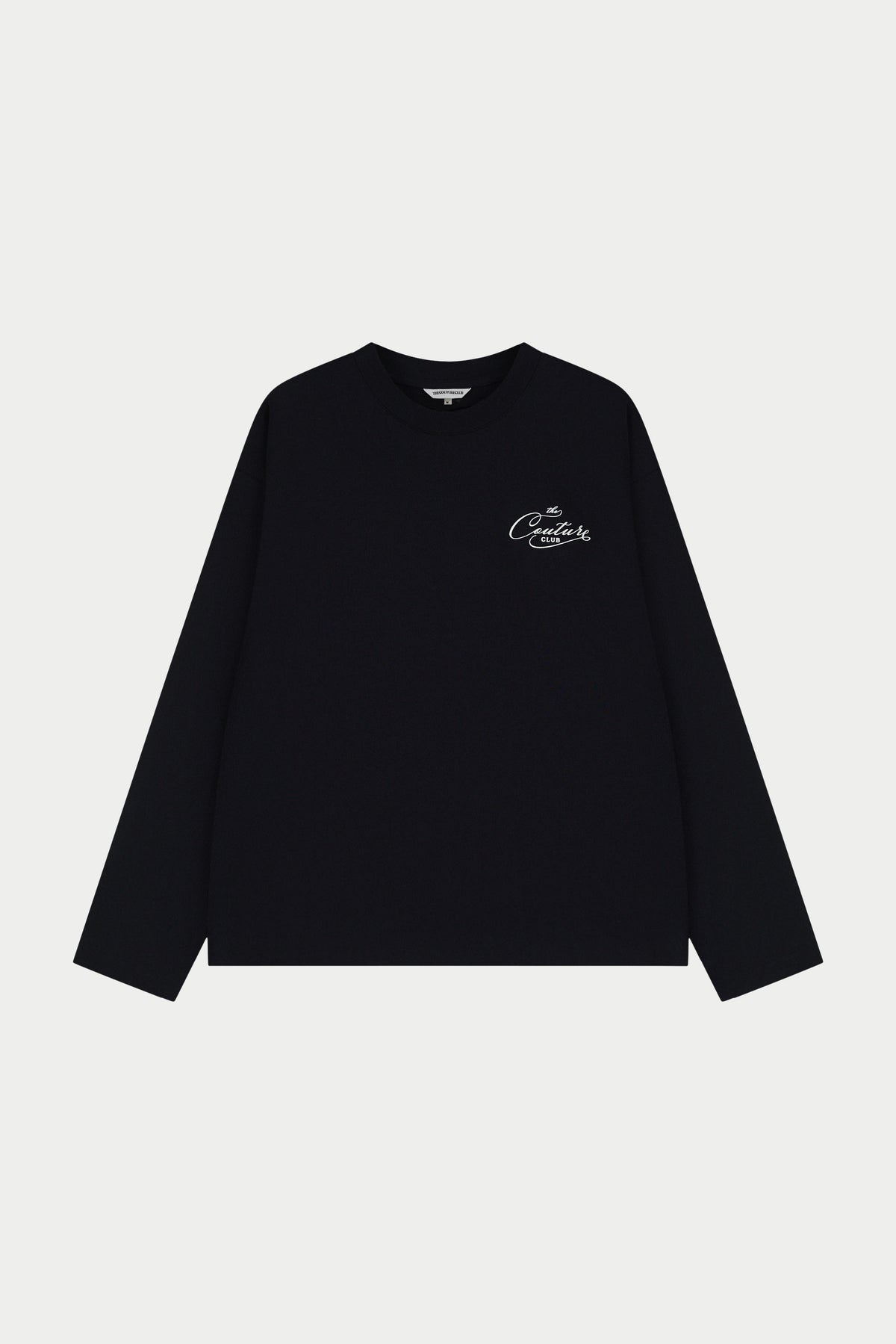 PRIVATE MEMBERS SCRIPT LONG SLEEVE T-SHIRT - BLACK