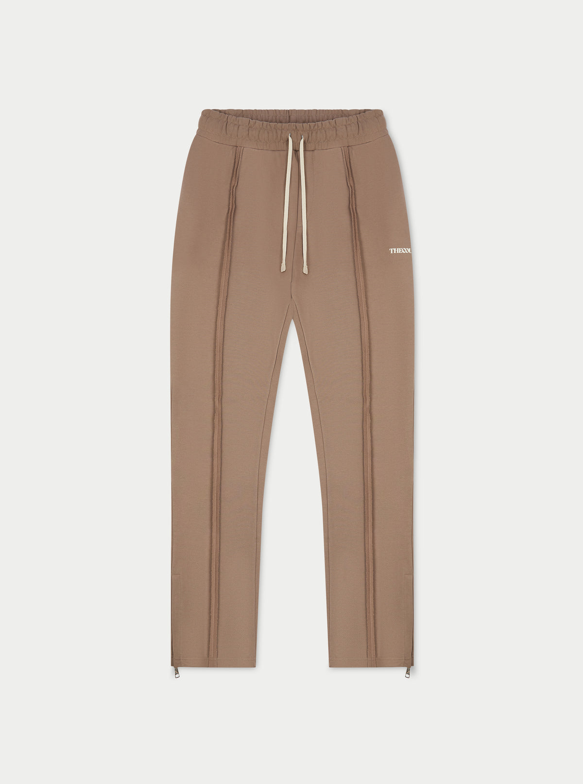 Raw Seam Straight Leg Joggers - Mocha