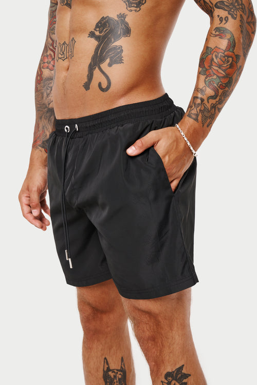WATER REACTIVE SWIM SHORTS - BLACK – The Couture Club
