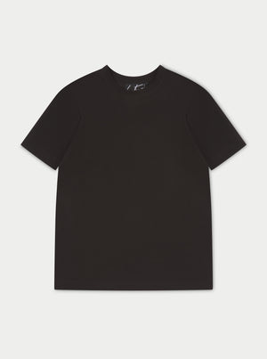 RIB TEXTURED T-SHIRT - BLACK