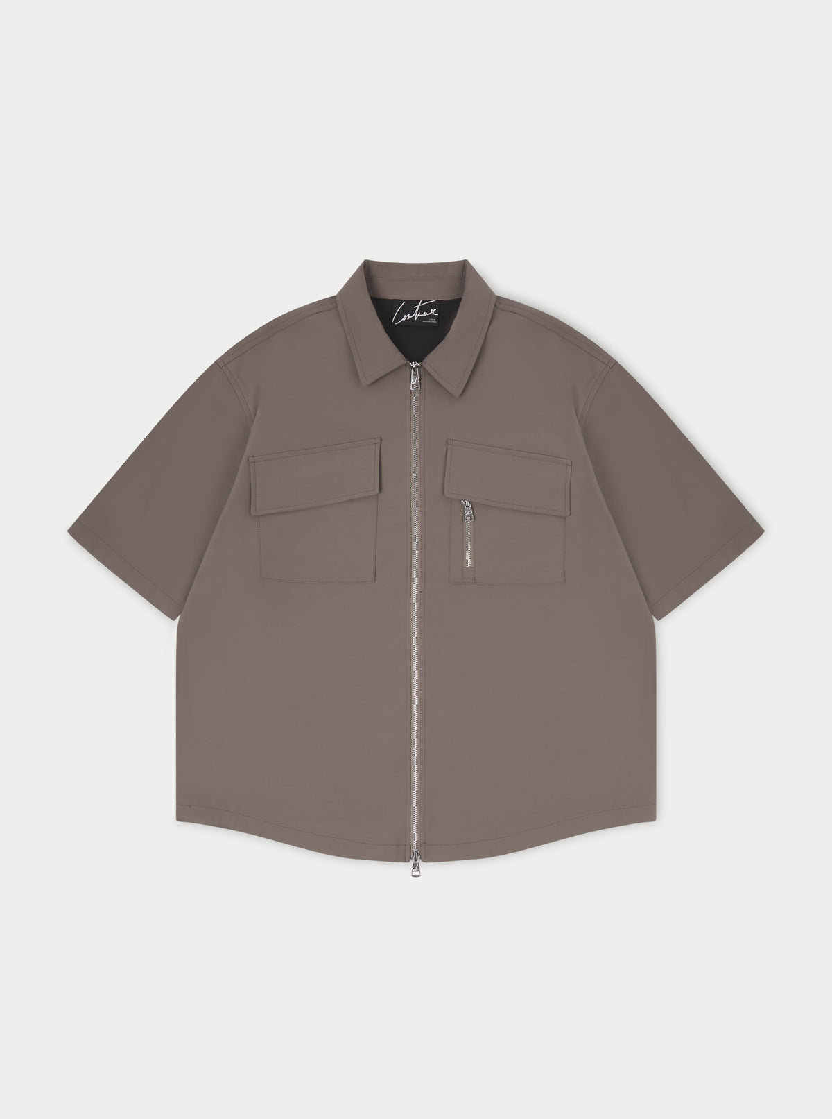Technical Heavyweight Zip Overshirt - Coffee