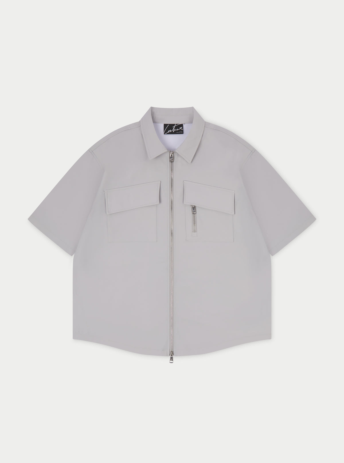 TECHNICAL HEAVYWEIGHT ZIP OVERSHIRT - GREY